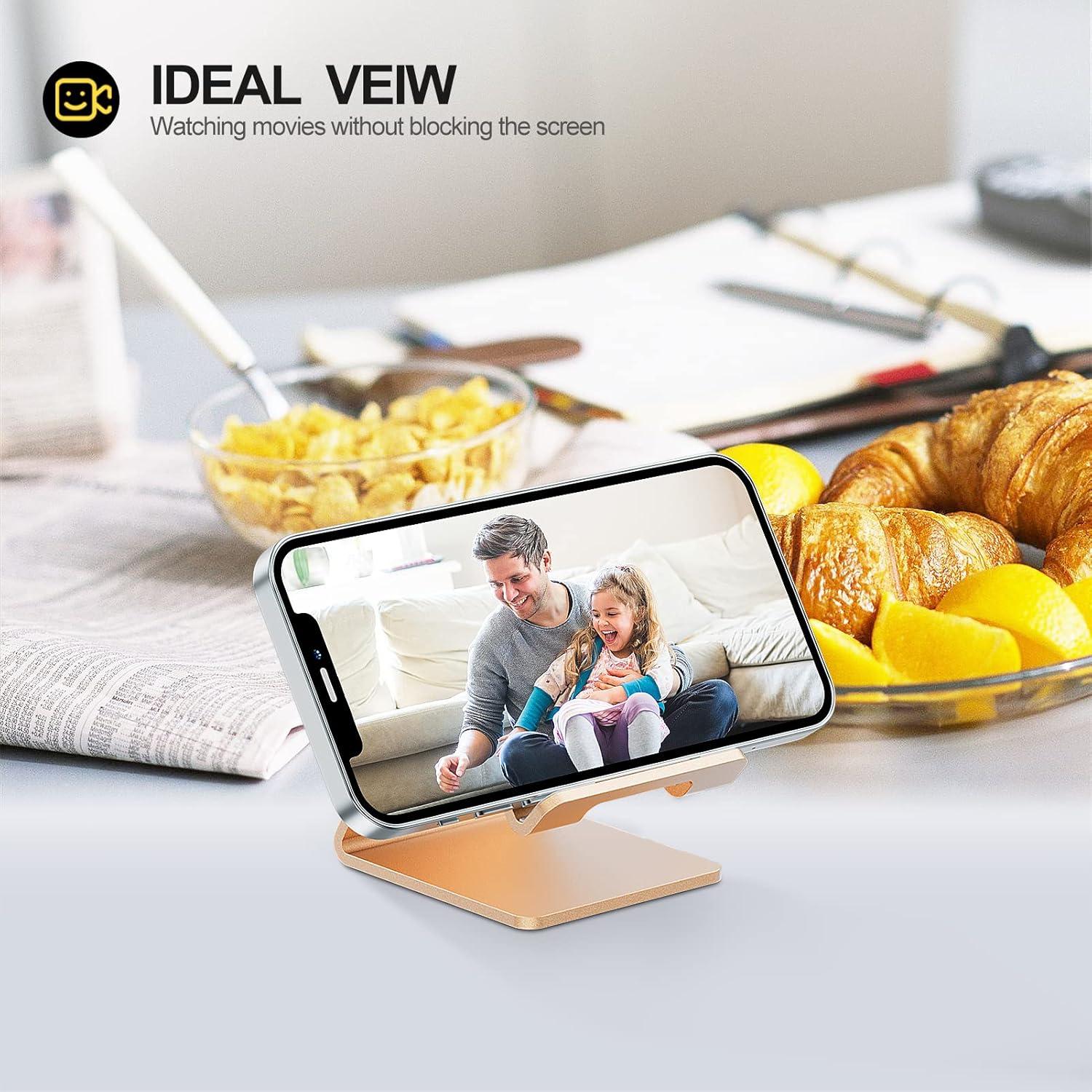 Soporte para teléfono celular Urmust de aluminio - Oro