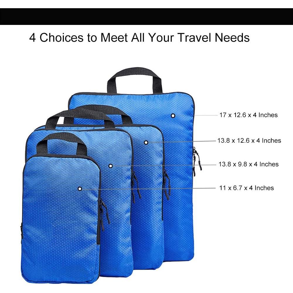 Cubos de Compresión COVAX 4 Set para Empacar - Azul