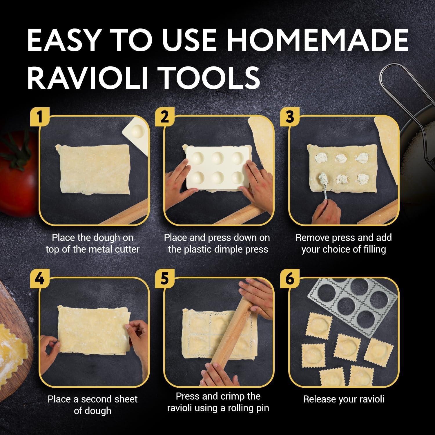 Set de Prensa y Cortador de Ravioli Jumbo IMPRESA 2 Piezas