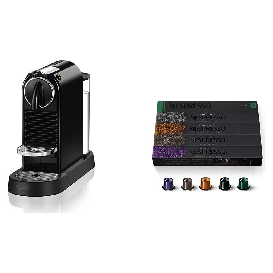 Cafetera Espresso Nespresso CitiZ Negra + Variedad de Cápsulas