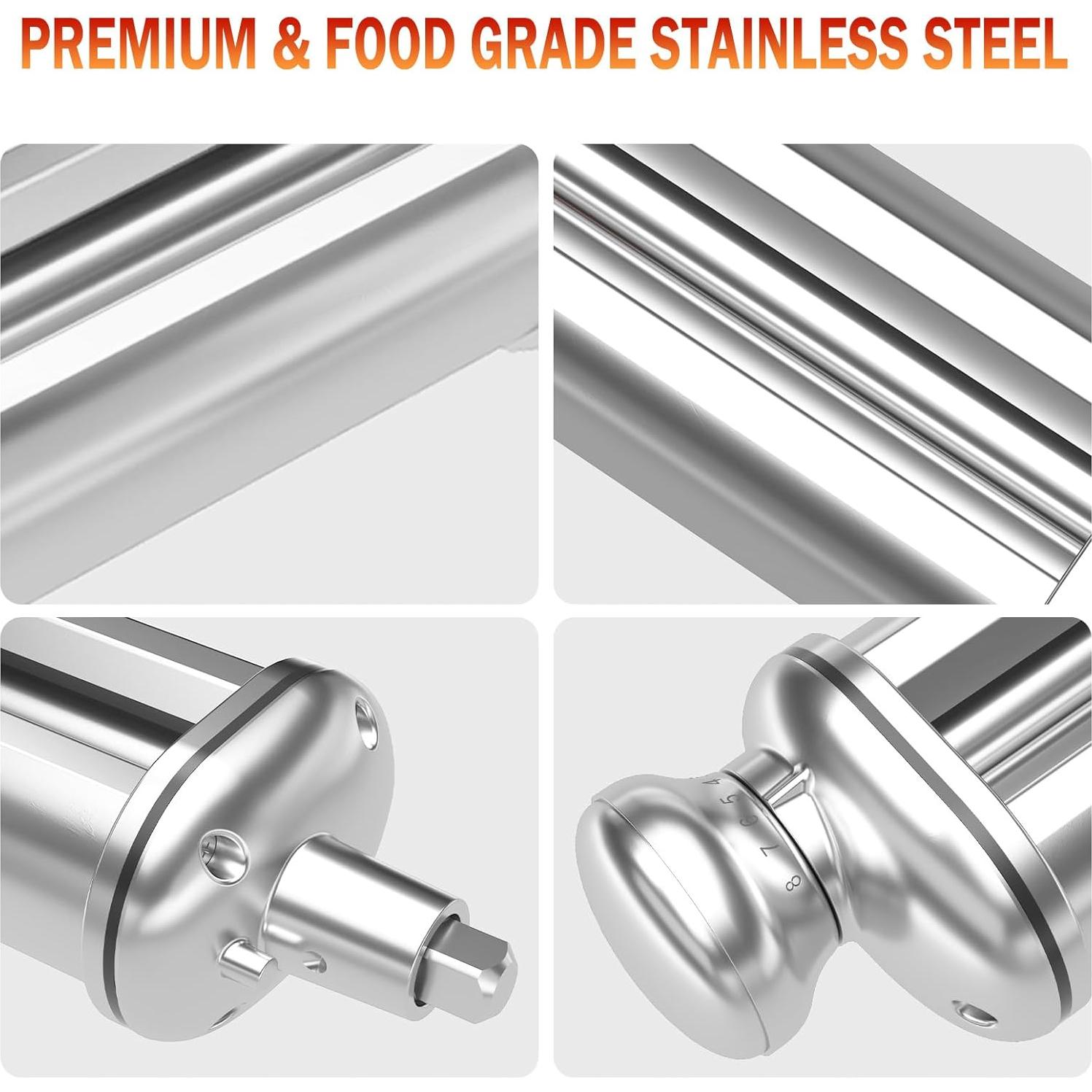 Rodillo de Pasta KitchenAid NEWSETS con 8 Grosor Acero Inox