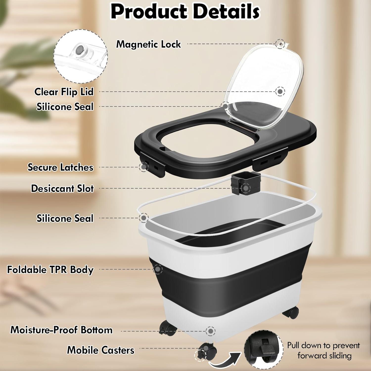 Contenedor de Almacenamiento Hermético SSAWcasa 30L con Ruedas