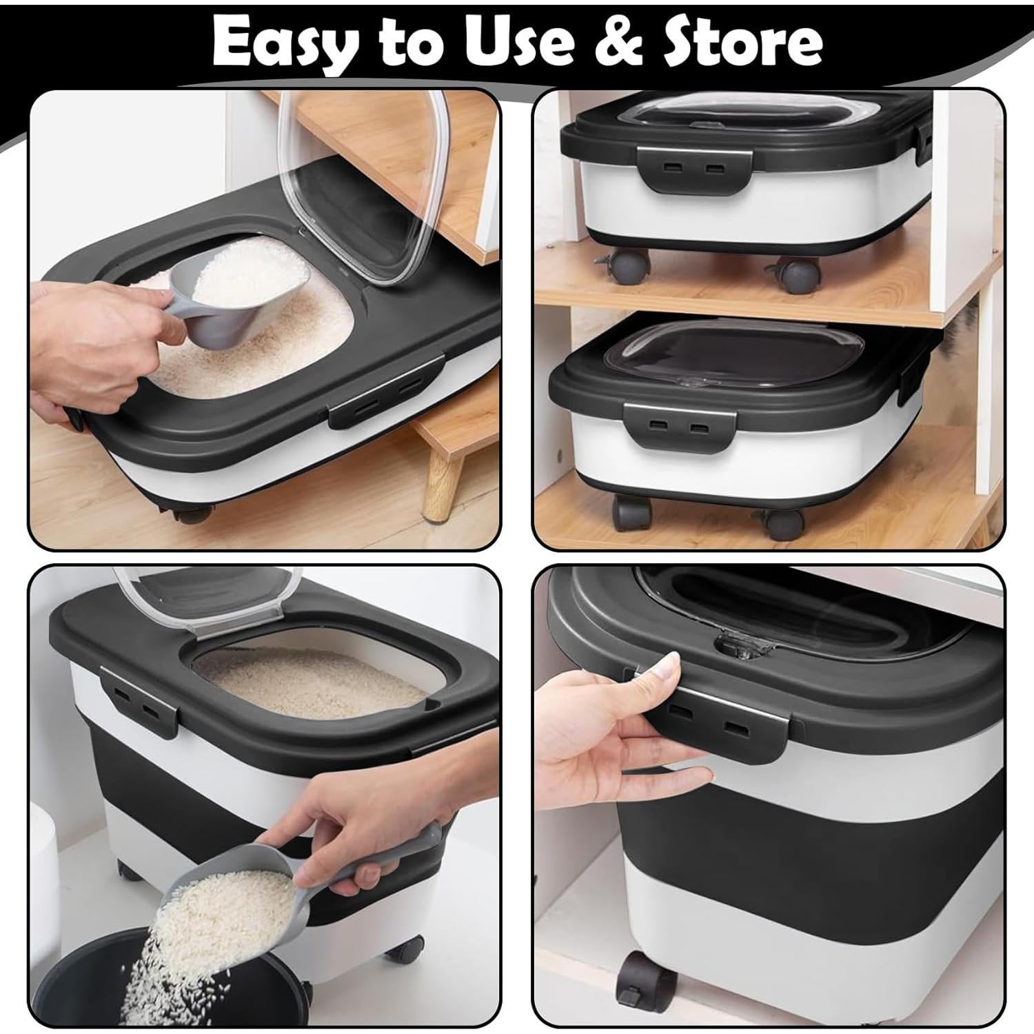 Contenedor de Almacenamiento Hermético SSAWcasa 30L con Ruedas