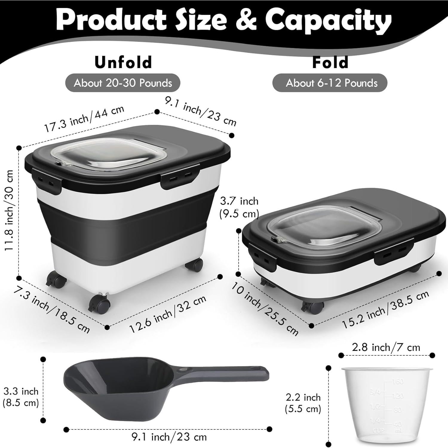 Contenedor de Almacenamiento Hermético SSAWcasa 30L con Ruedas