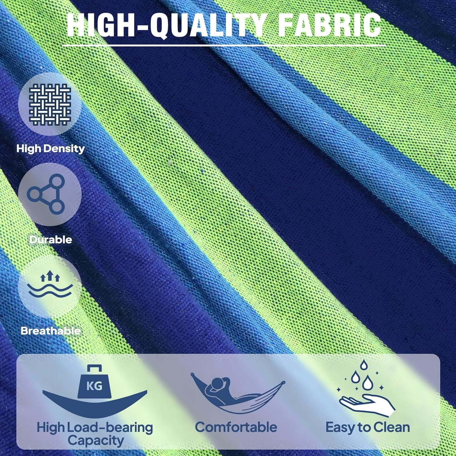 Hamaca de Algodón ANYOO Verde Portátil 299 kg con Correas