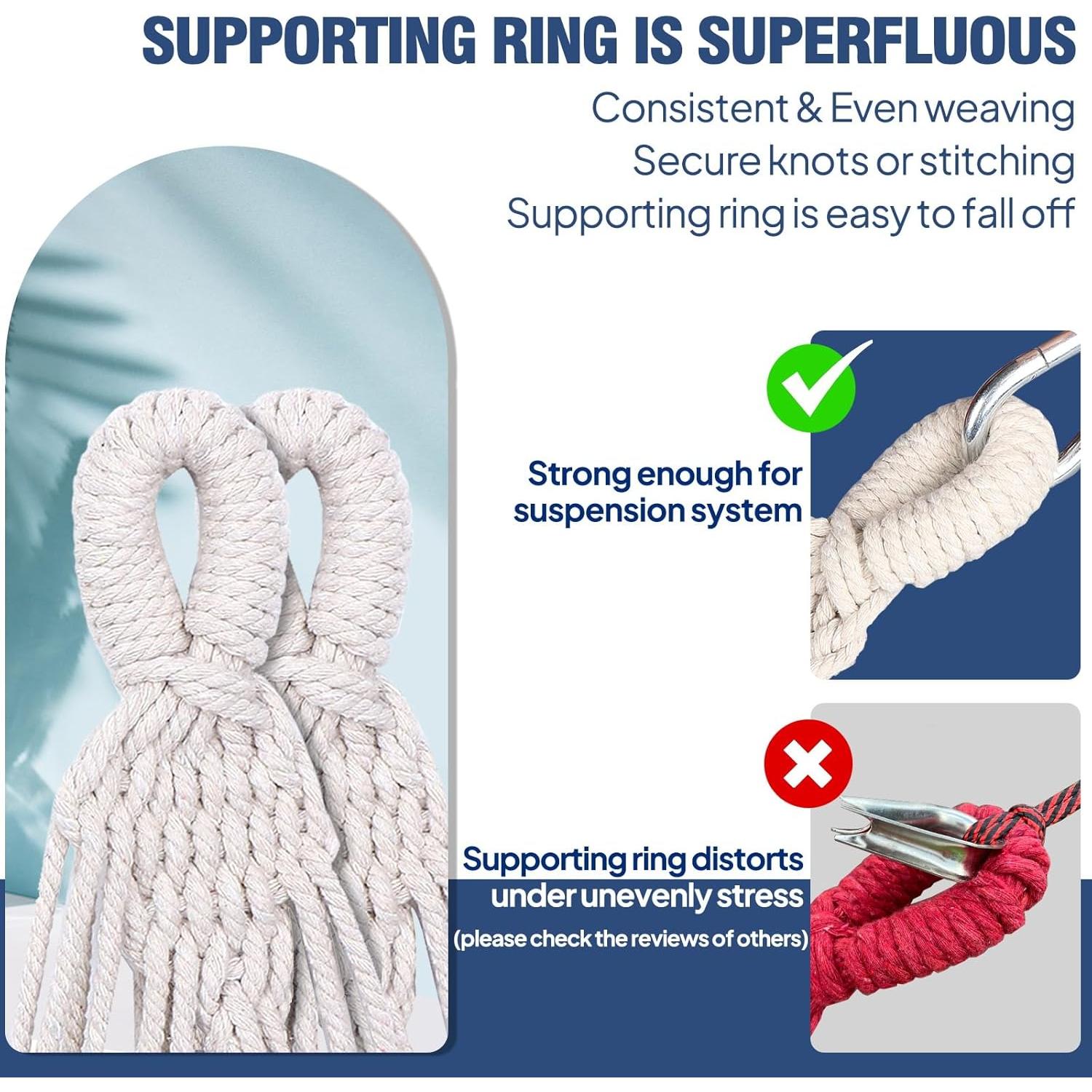 Hamaca de Algodón ANYOO Verde Portátil 299 kg con Correas