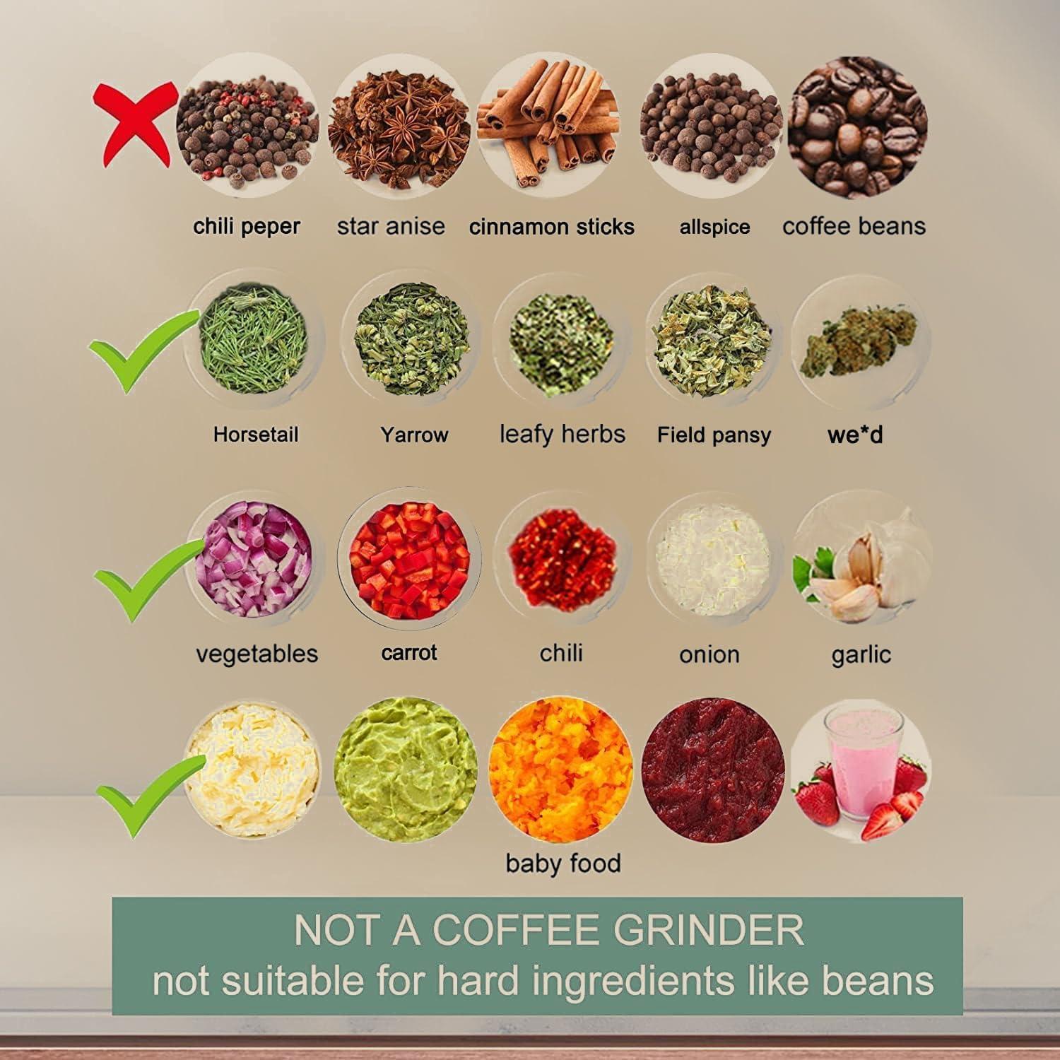 Mini Picadora Eléctrica ROVIGO 370g 2 Tazas USB Blanco