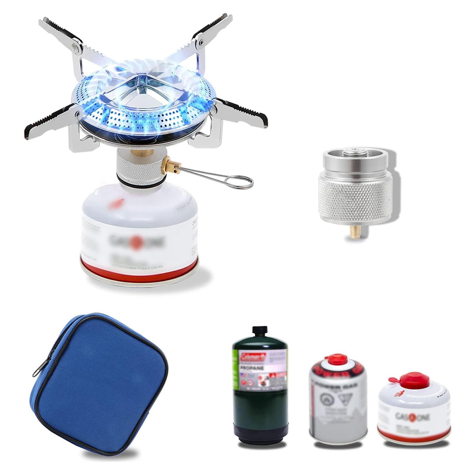 Estufa de Camping Caudblor con Adaptador de Butano - Ligera y Portátil