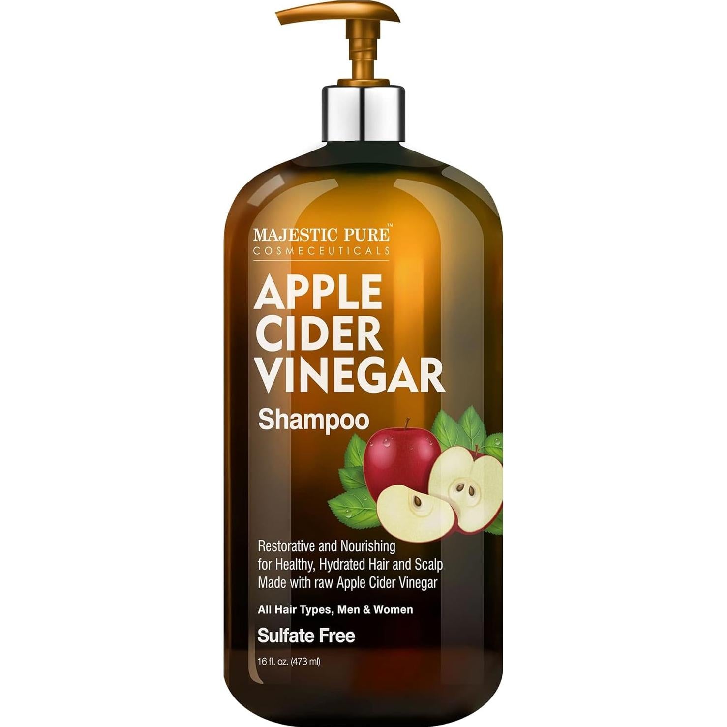 Champú de Vinagre de Sidra de Manzana Majestic Pure 473 ml - Sin Sulfatos