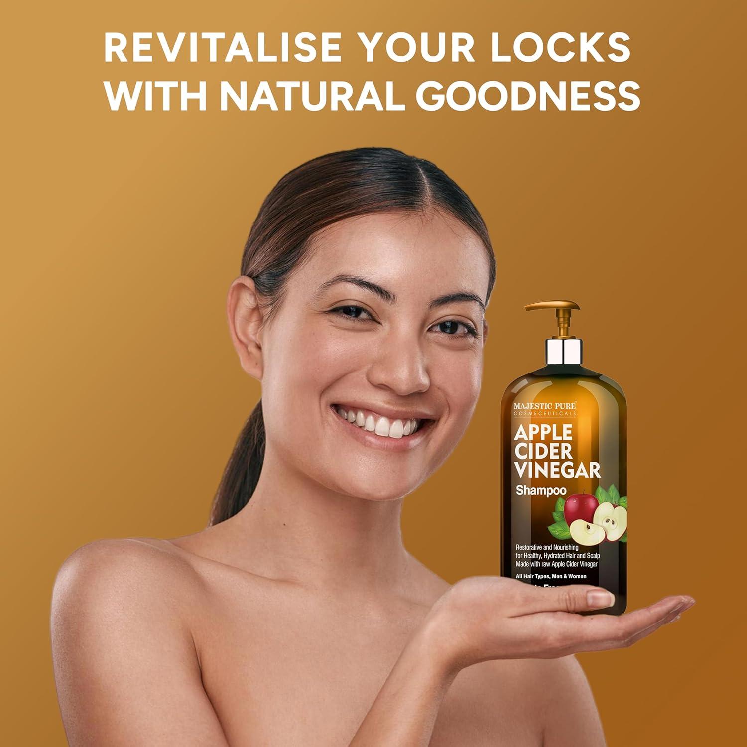 Champú de Vinagre de Sidra de Manzana Majestic Pure 473 ml - Sin Sulfatos