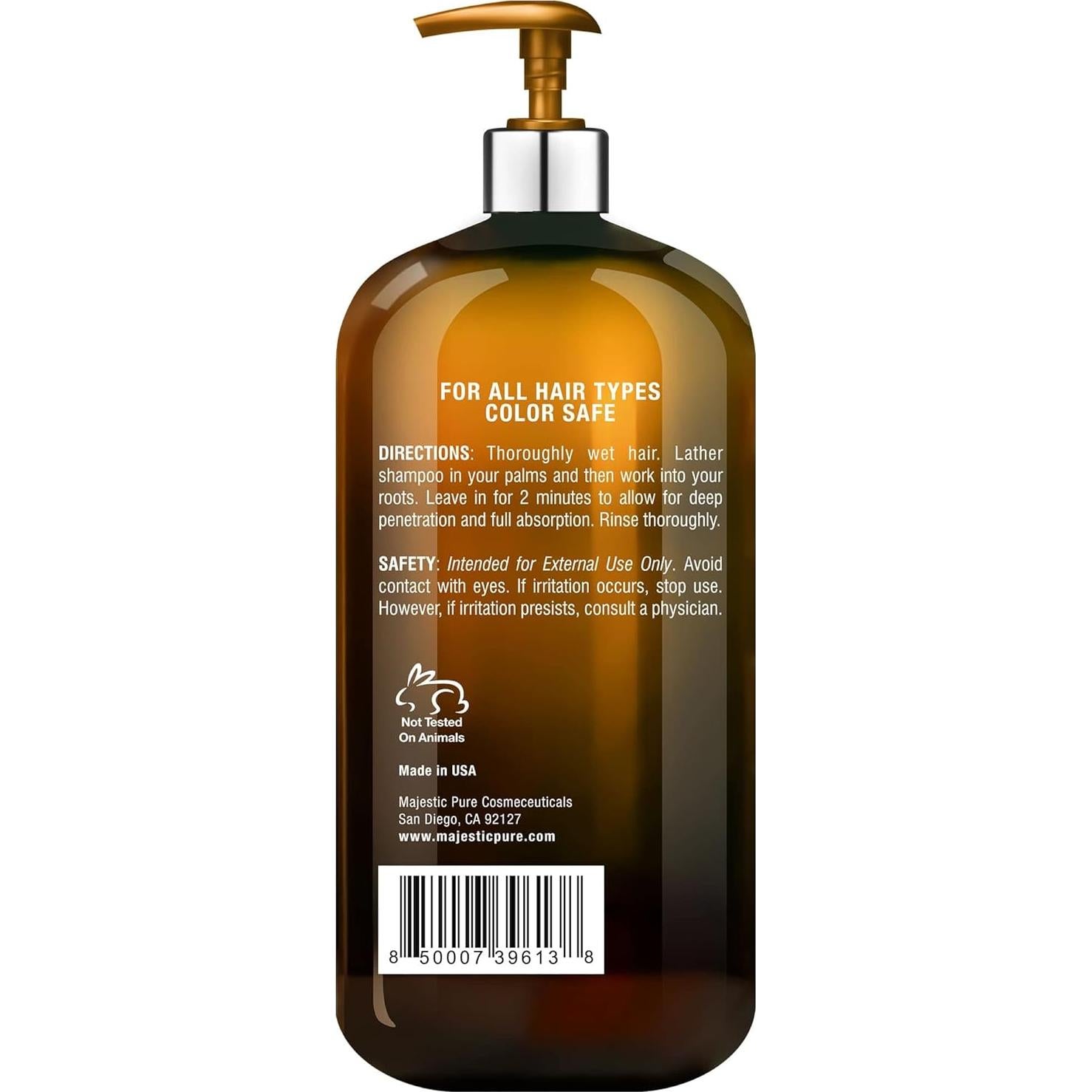 Champú de Vinagre de Sidra de Manzana Majestic Pure 473 ml - Sin Sulfatos