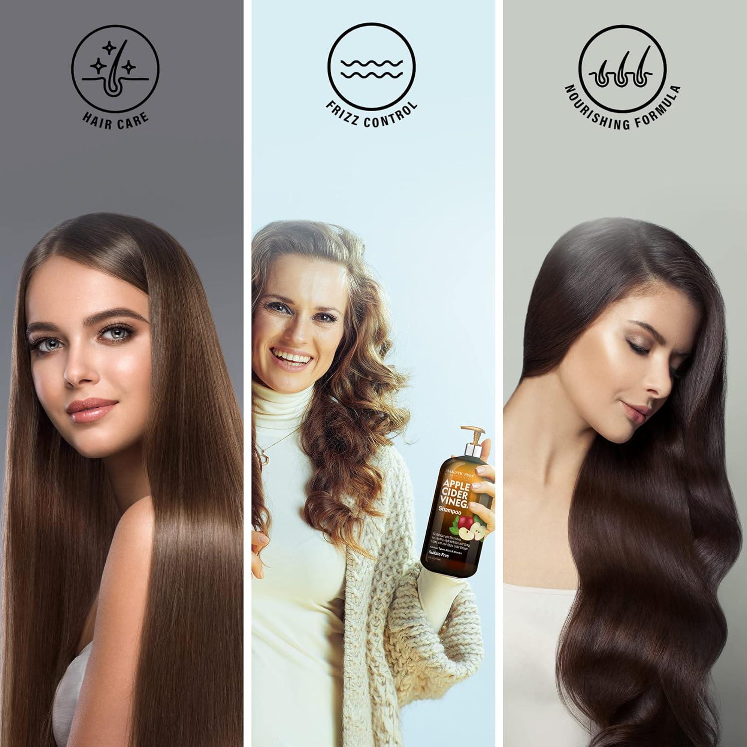 Champú de Vinagre de Sidra de Manzana Majestic Pure 473 ml - Sin Sulfatos