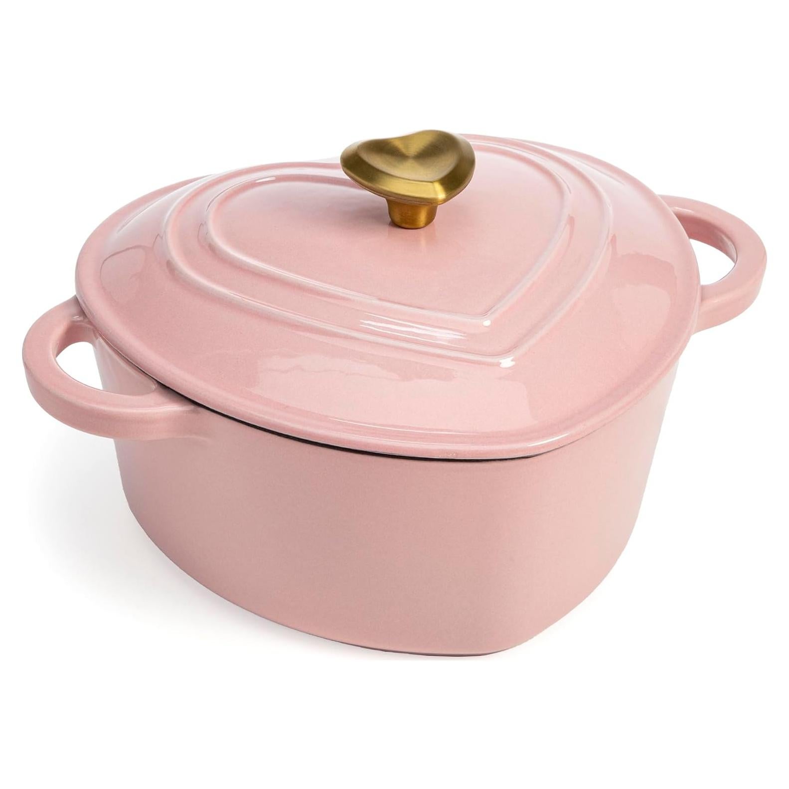 Olla de hierro fundido Paris Hilton 2 cuartos corazón rosa