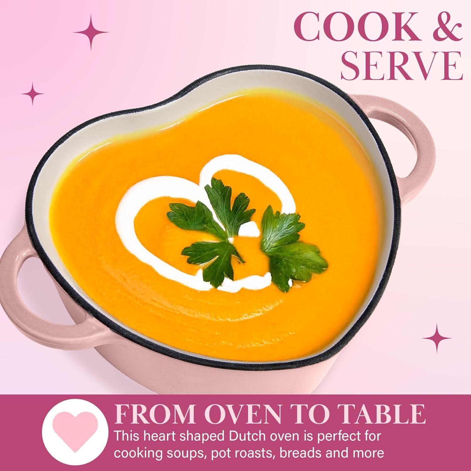 Olla de hierro fundido Paris Hilton 2 cuartos corazón rosa