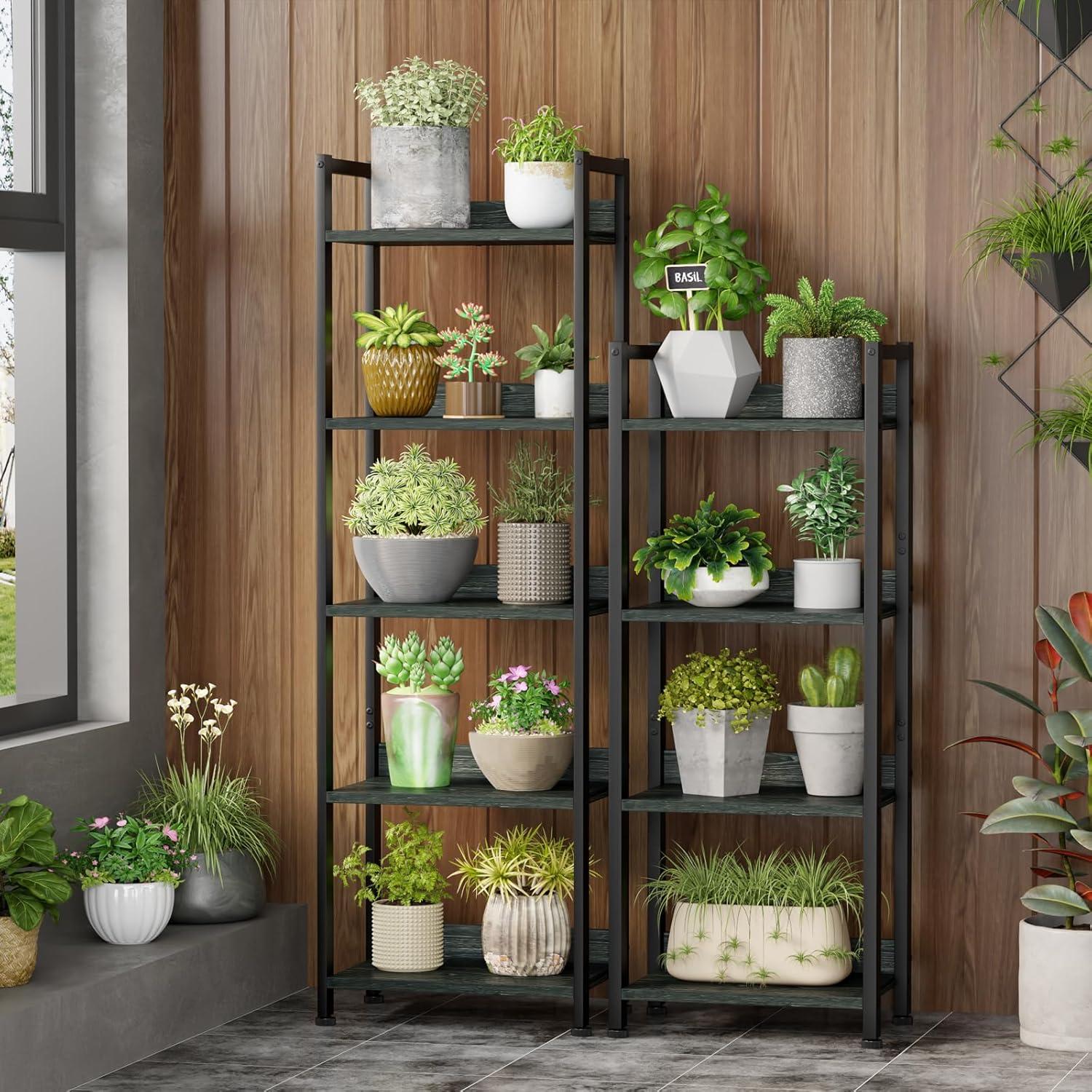 Estantería Furologee 4 Niveles Negra con Cajón y Respaldo