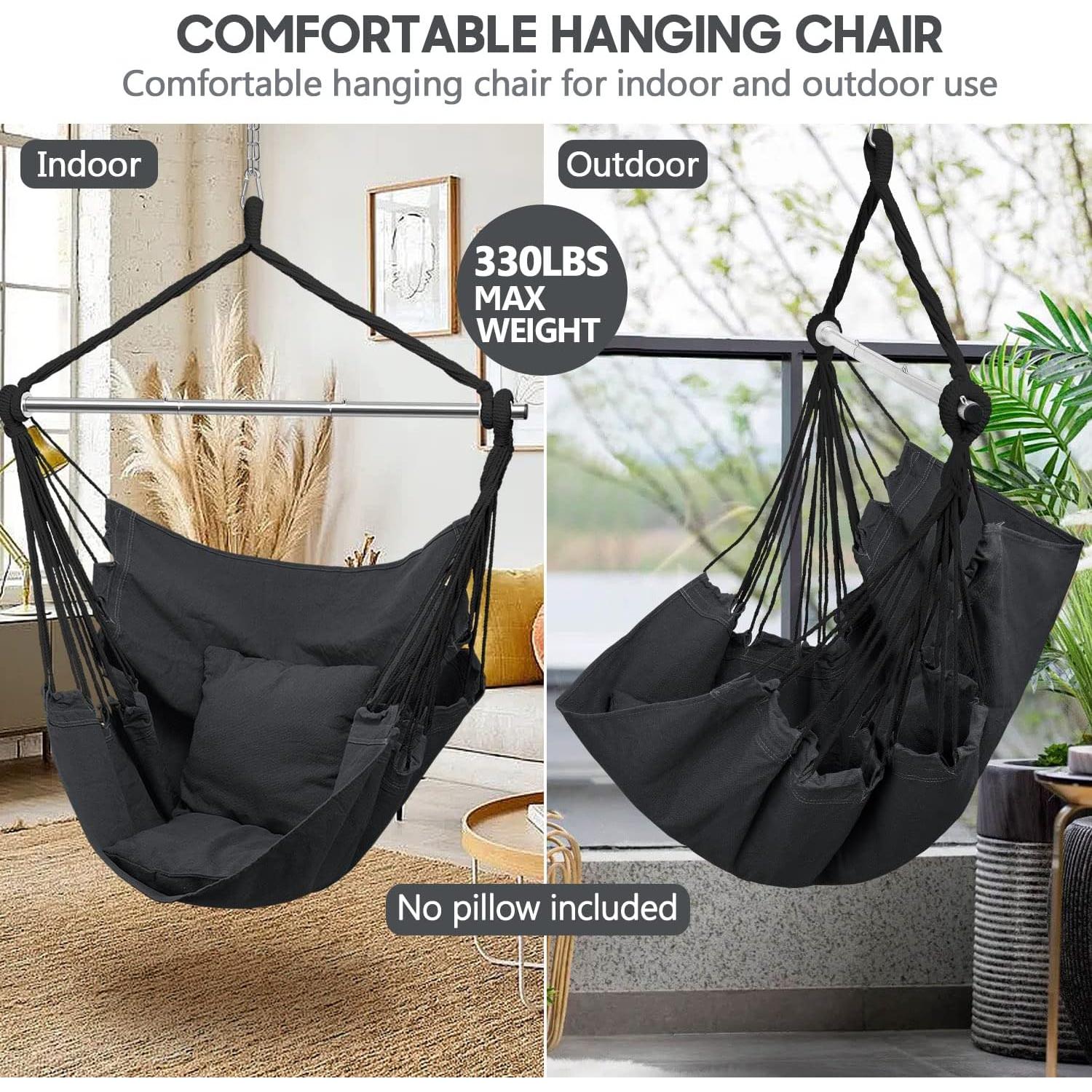 Silla Hamaca Colgante Gocvo ZY-1 Gris Oscuro Resistente