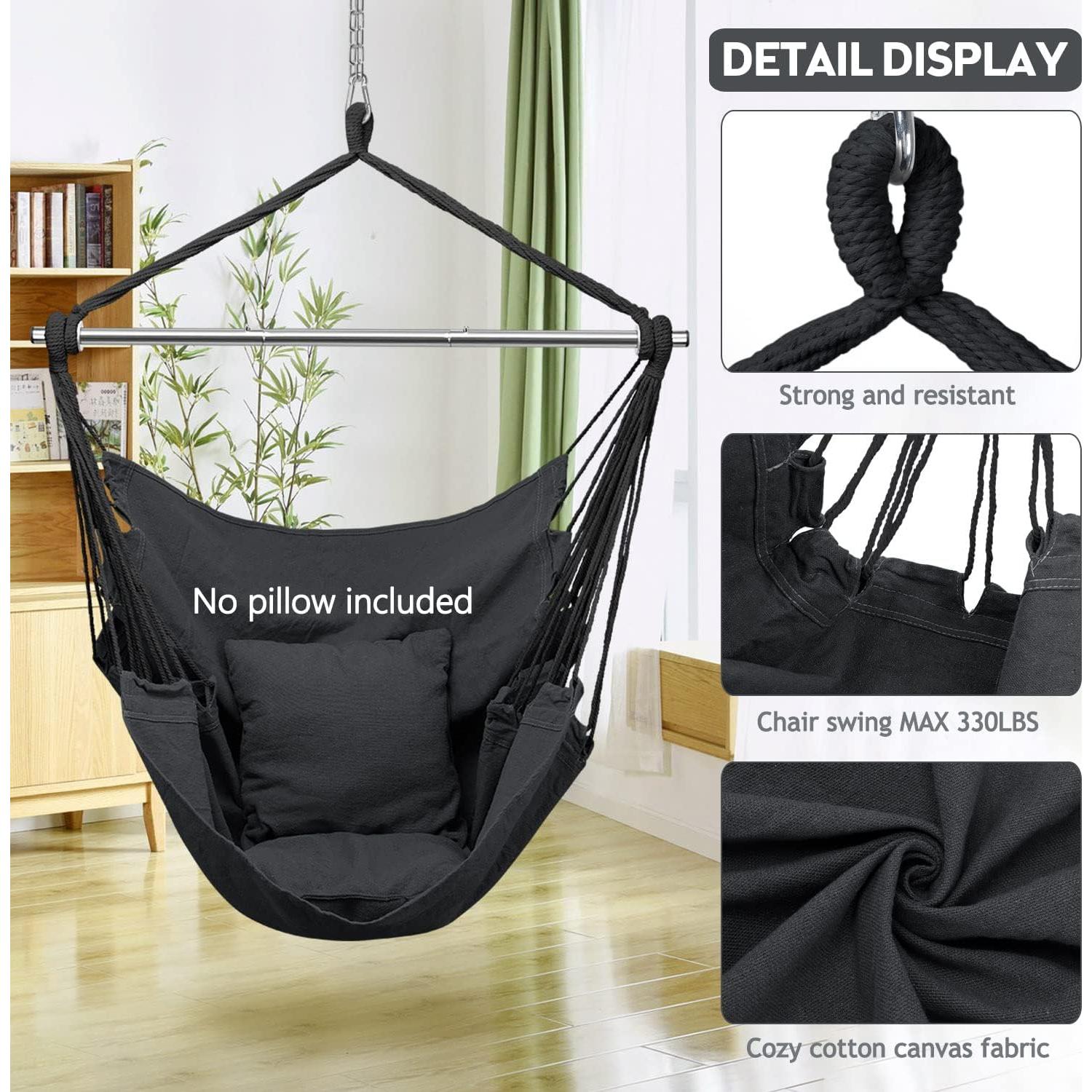 Silla Hamaca Colgante Gocvo ZY-1 Gris Oscuro Resistente