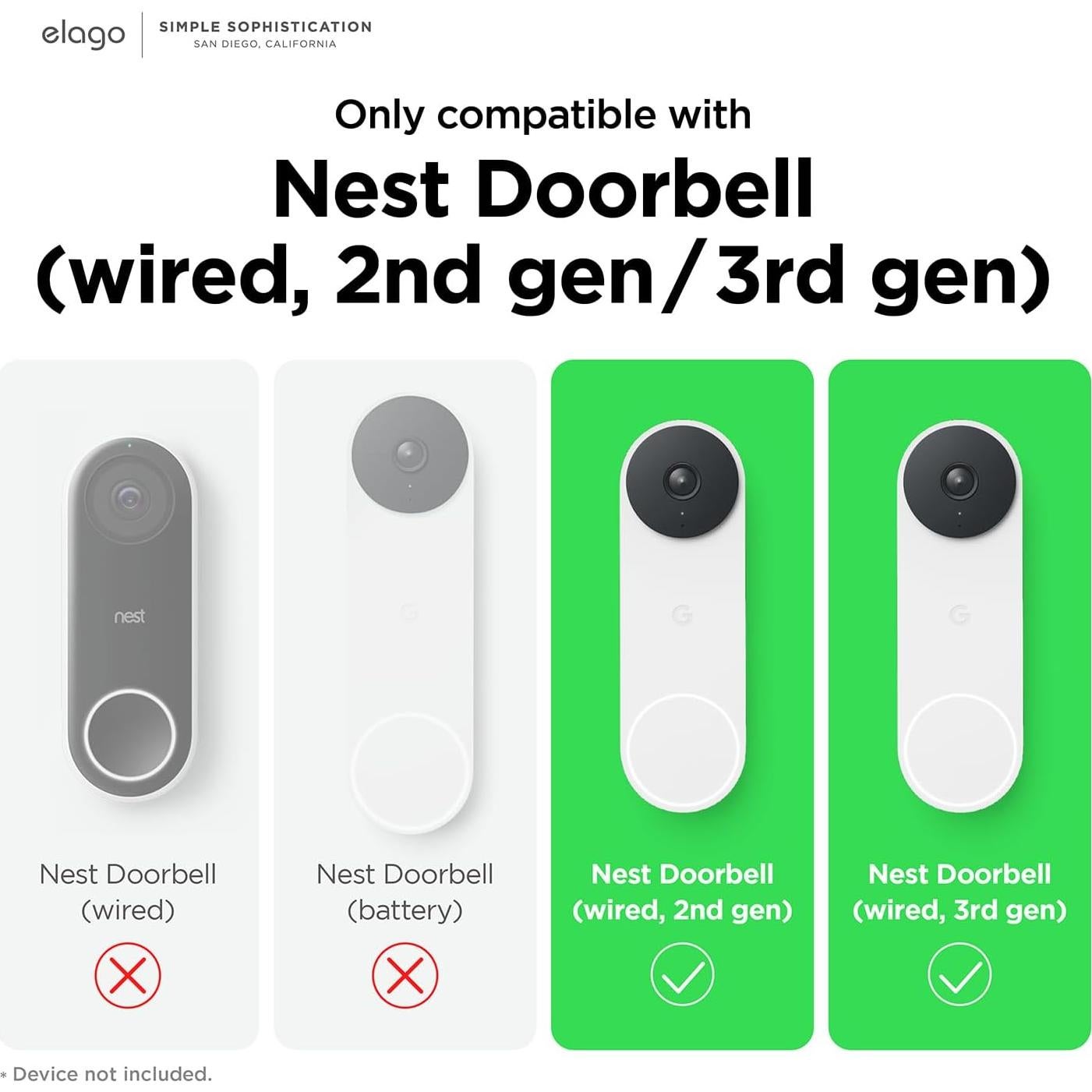 Funda de Silicona elago para Google Nest Hello - Color Nieve