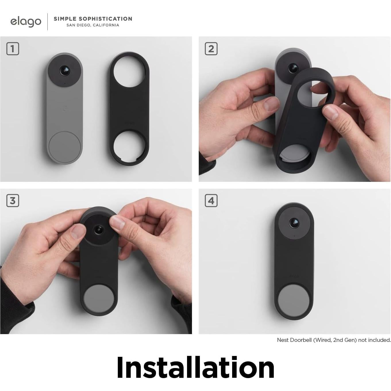 Funda de Silicona elago para Google Nest Hello - Color Nieve