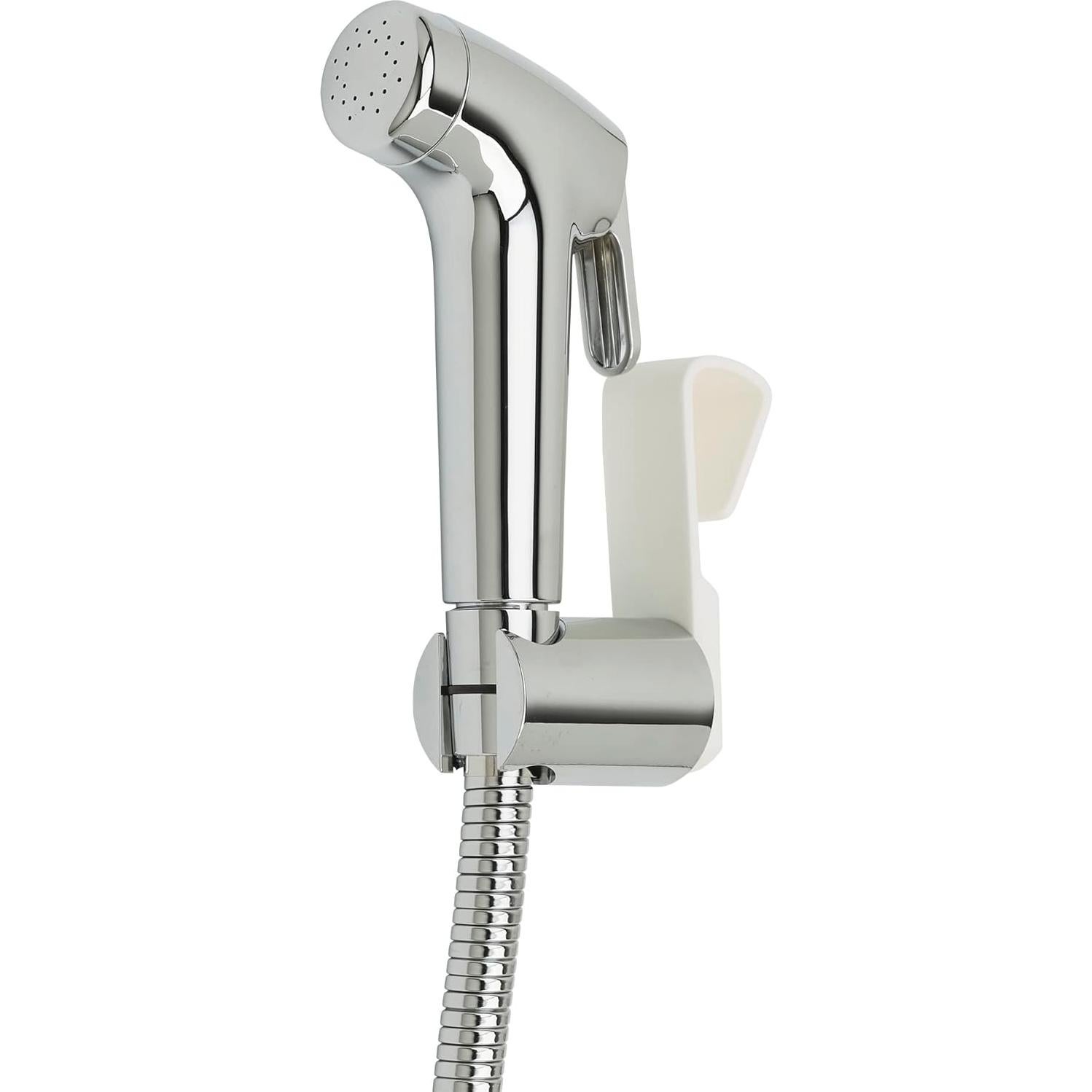 Brondell PS-91C PureSpa Essential Handheld Bidet Sprayer for Toilets, Includes Spiral Metal Hose and Holster, Ambient Temperature, Polished Chrome