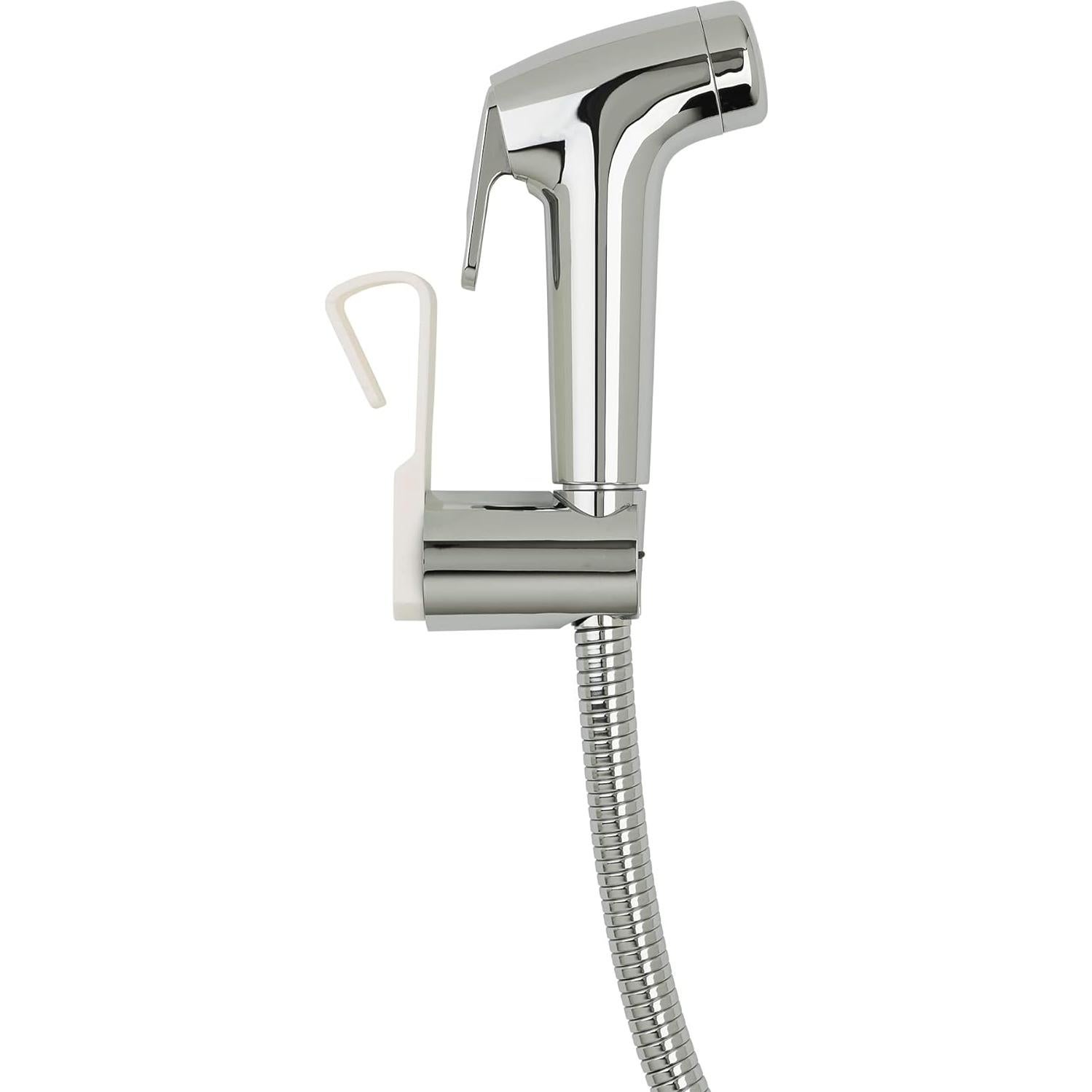 Brondell PS-91C PureSpa Essential Handheld Bidet Sprayer for Toilets, Includes Spiral Metal Hose and Holster, Ambient Temperature, Polished Chrome