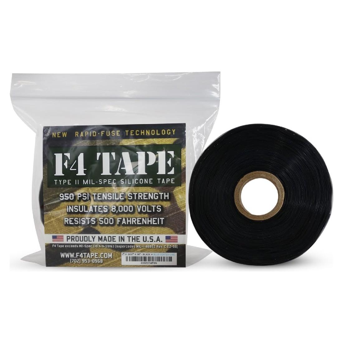 Bond It F4 Emergency Self-Fusing Silicone Tape, Repair Plumbing Pipe & Radiator Hose Leak, Electrical Insulation, Permanent Bonding, Waterproof, 1" x 36' x 20mil, Black