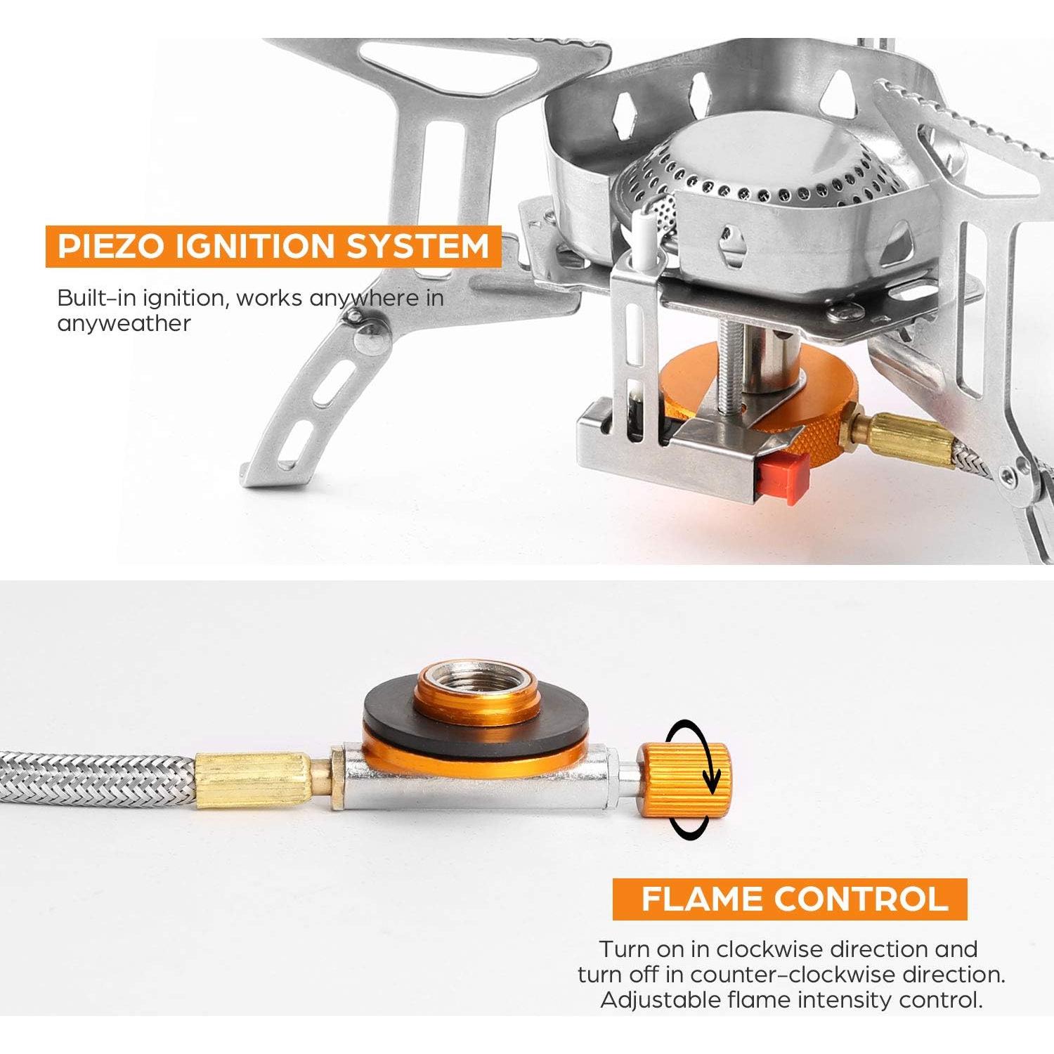 Estufa de Campamento Odoland 3500W Plegable a Prueba de Viento