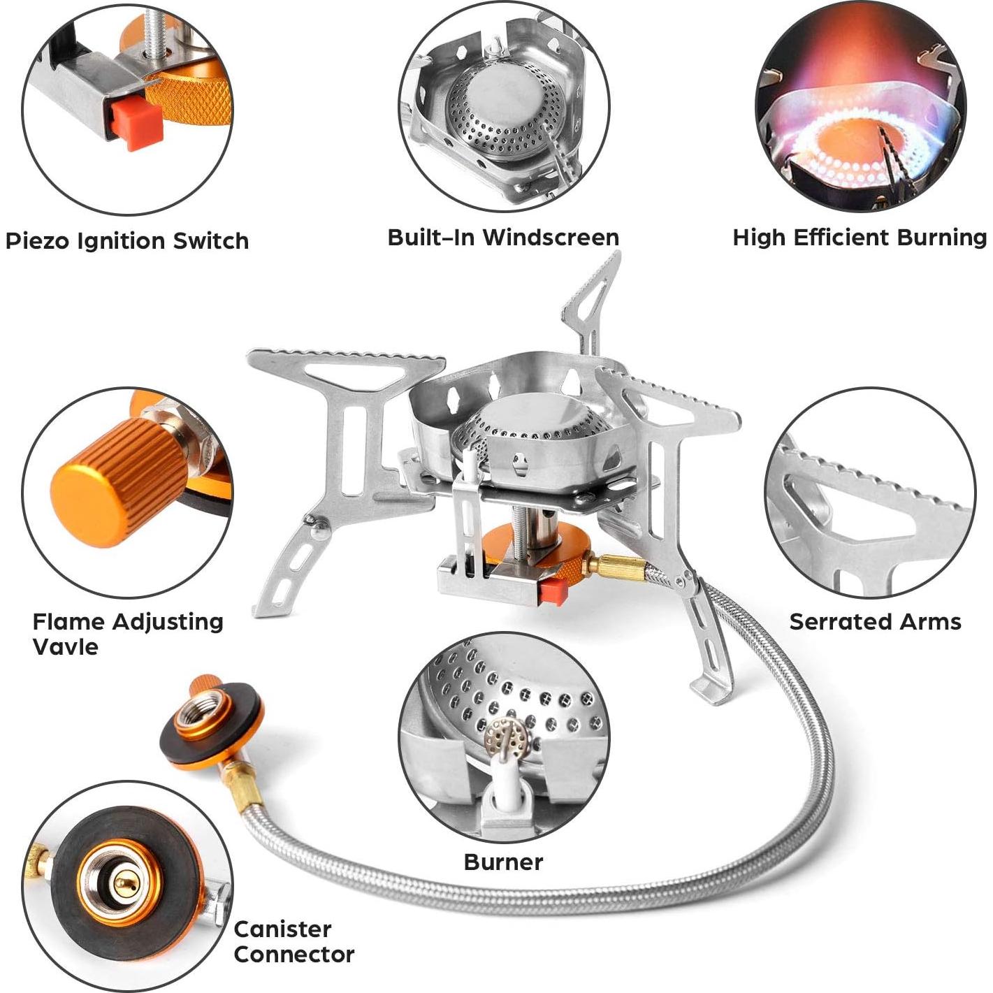 Estufa de Campamento Odoland 3500W Plegable a Prueba de Viento