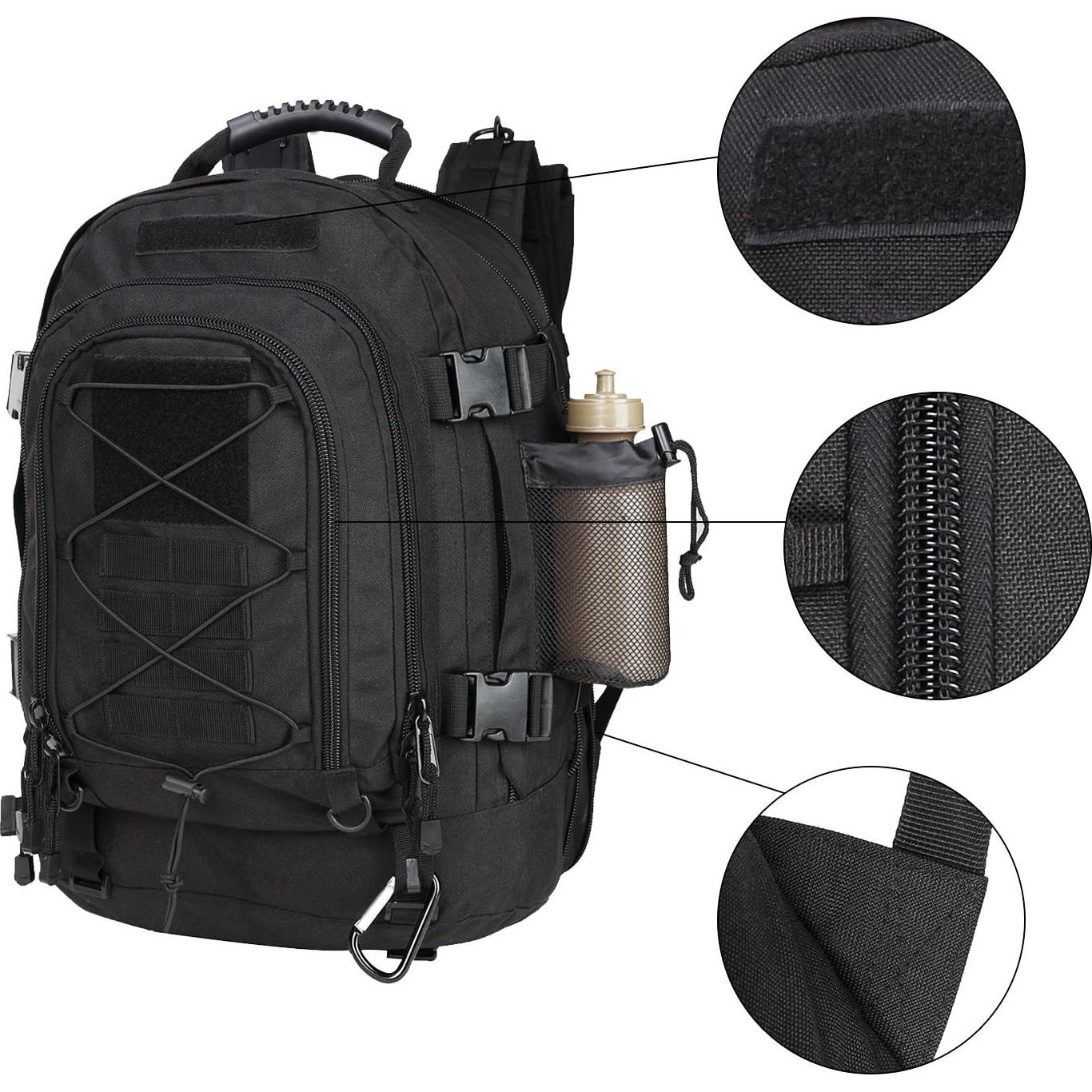 Mochila Táctica Grande ZSearARMY 64L para Hombres Negro