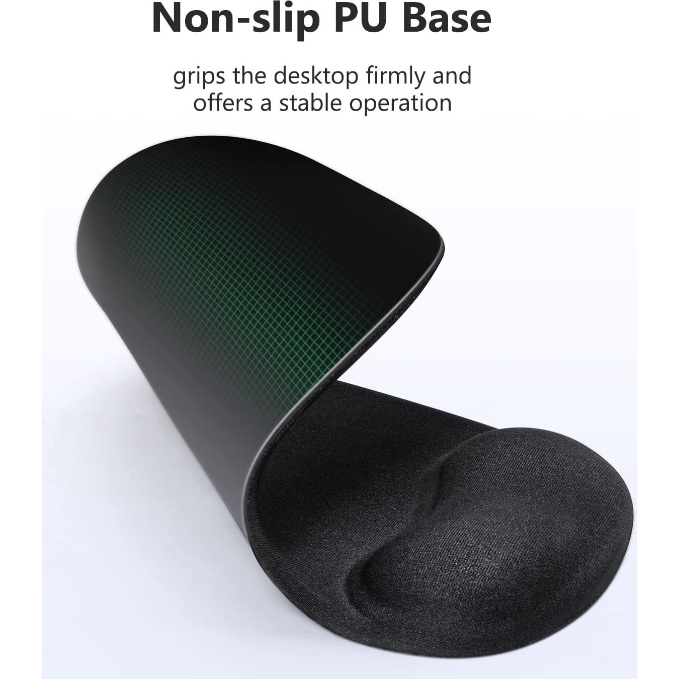 Almohadilla para Mouse Soqool Ergonómica con Soporte de Gel Negro