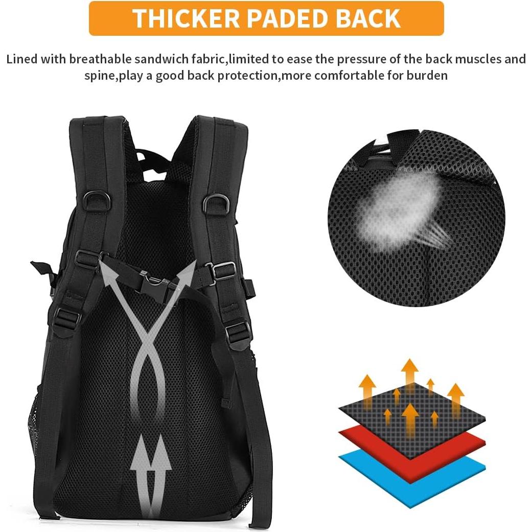 Mochila Táctica Huntvp 25L Impermeable Nylon Militar Negro