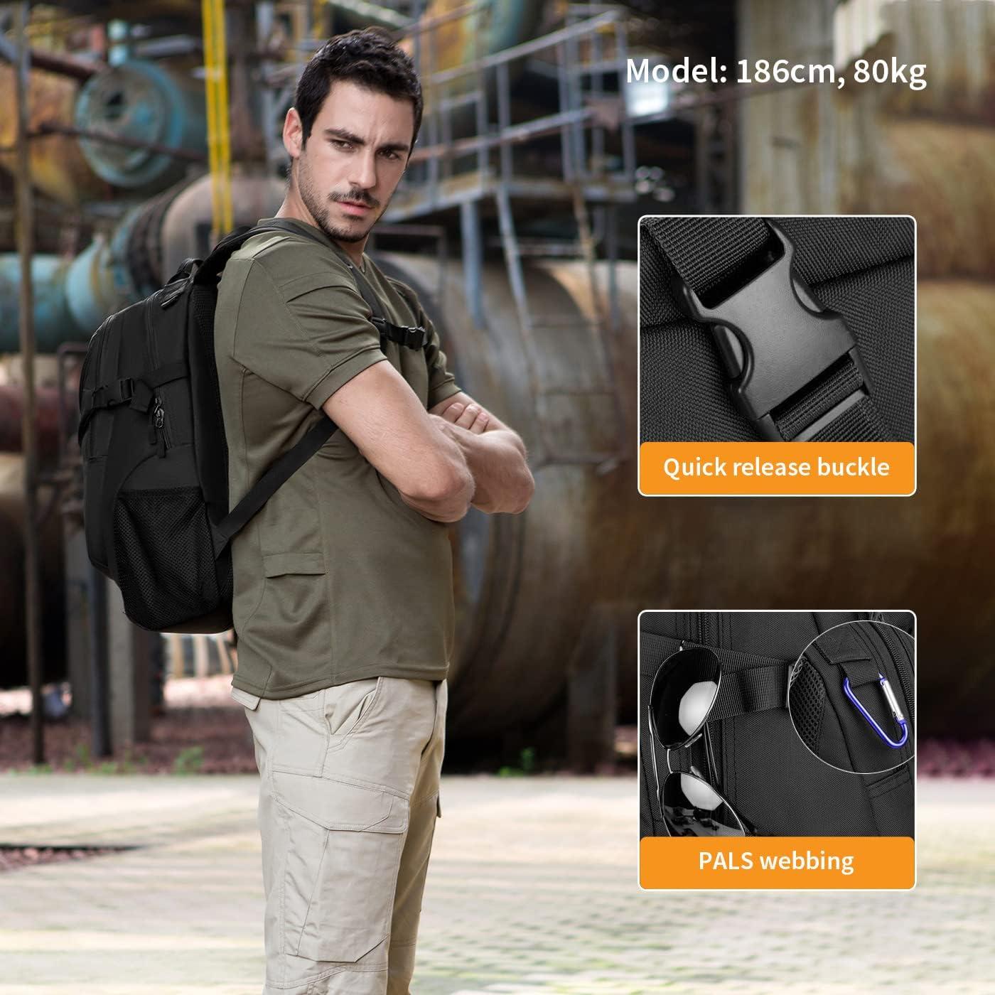 Mochila Táctica Huntvp 25L Impermeable Nylon Militar Negro