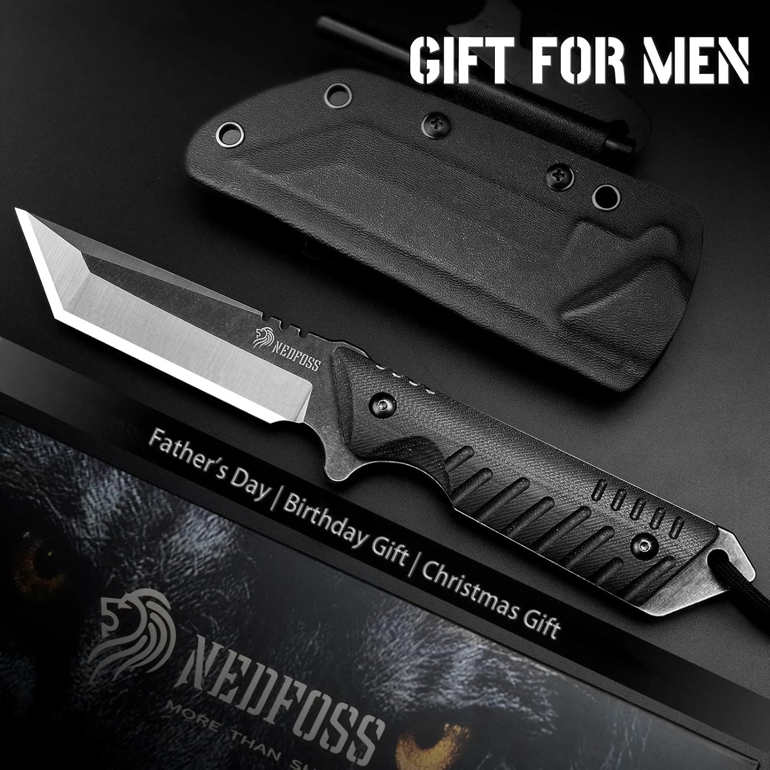 Cuchillo Táctico NedFoss 24.38 cm con Encendedor y Funda