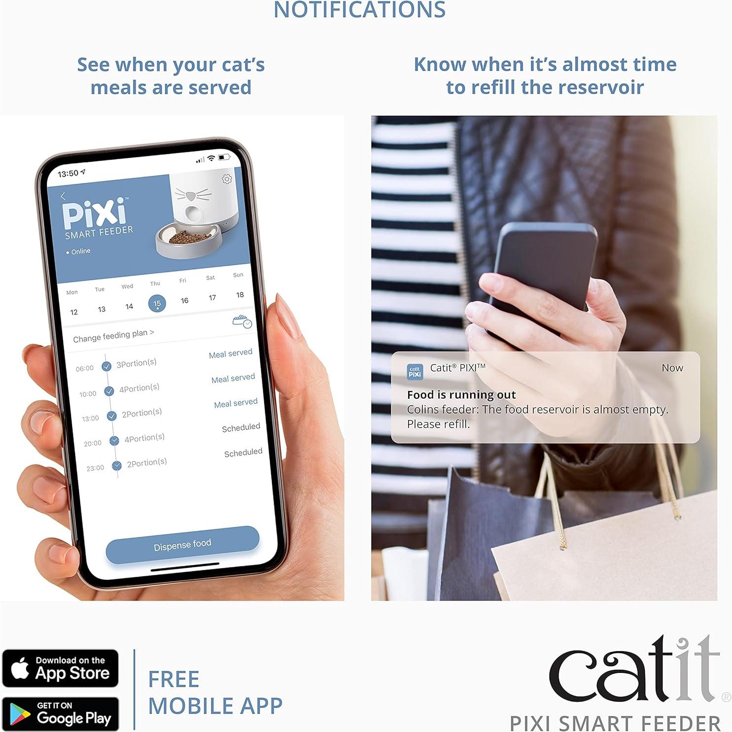 Alimentador Inteligente Catit PIXI para Gatos - Dispensador Automático WiFi