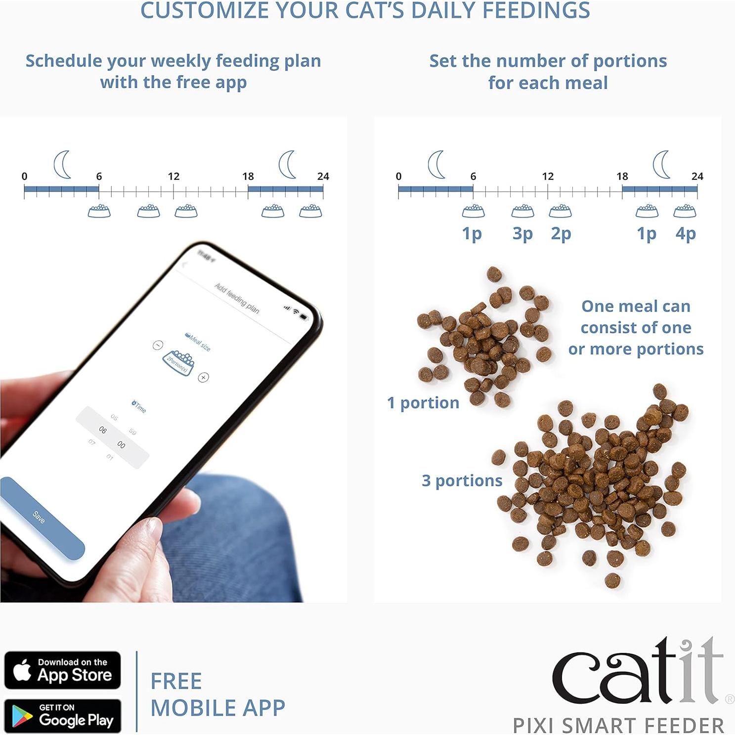 Alimentador Inteligente Catit PIXI para Gatos - Dispensador Automático WiFi
