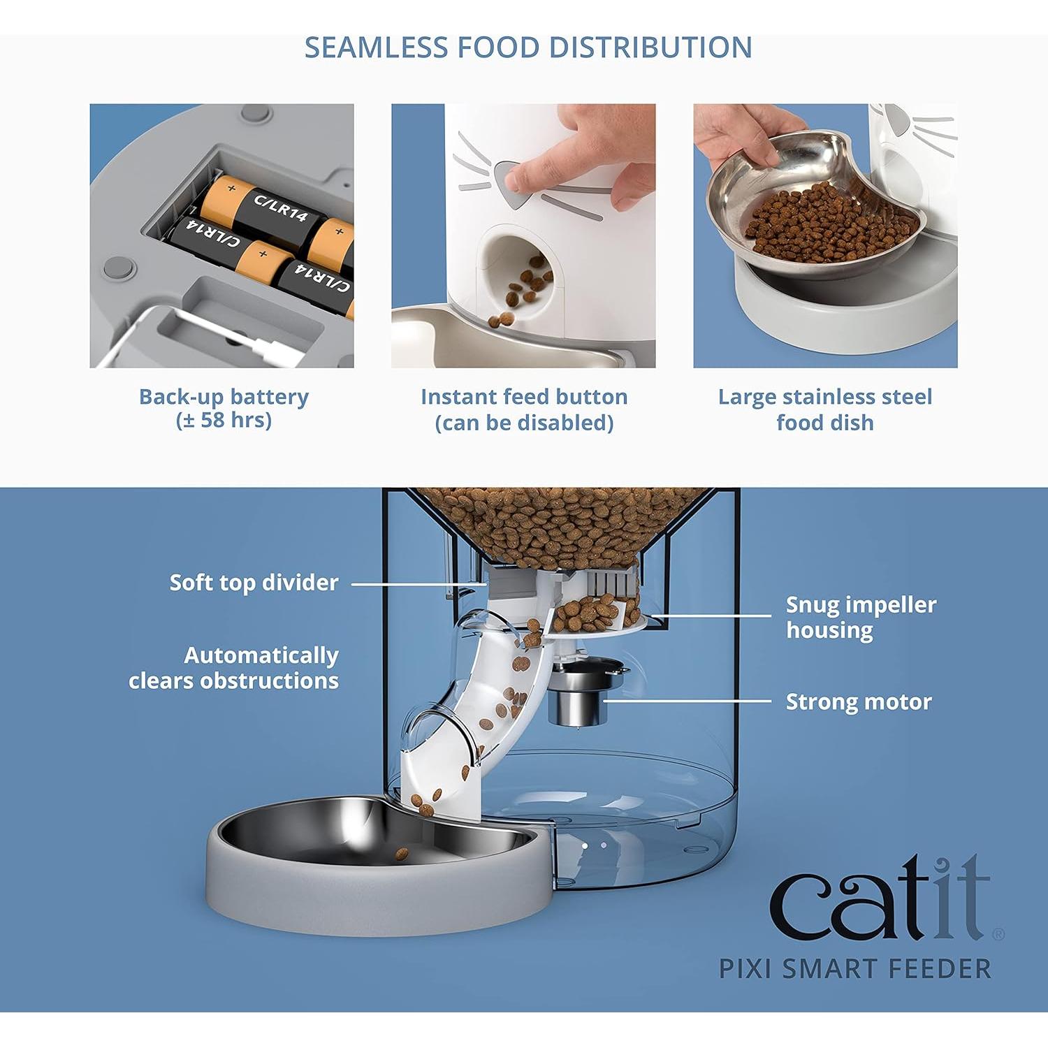 Alimentador Inteligente Catit PIXI para Gatos - Dispensador Automático WiFi