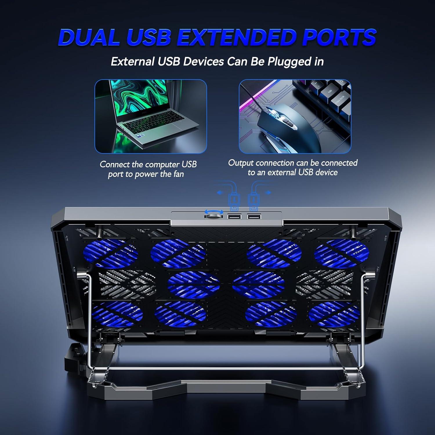 Enfriador de Laptop Trullypine con 10 Ventiladores Silenciosos