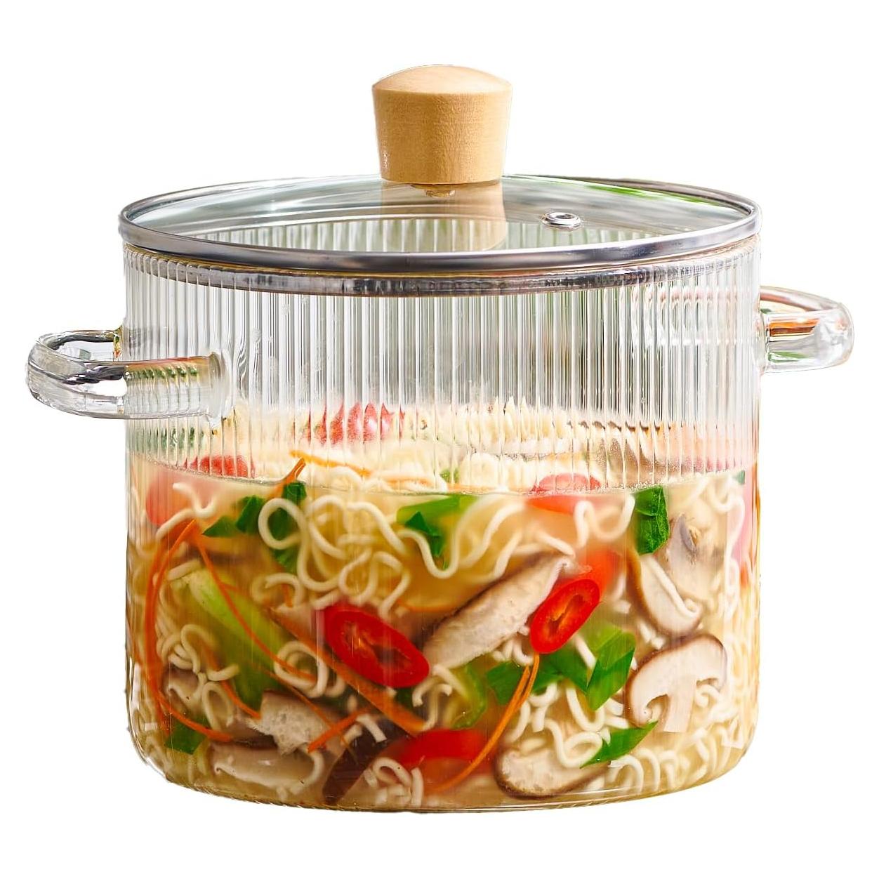 Olla de Vidrio Borosilicato Le'raze 2L con Tapa