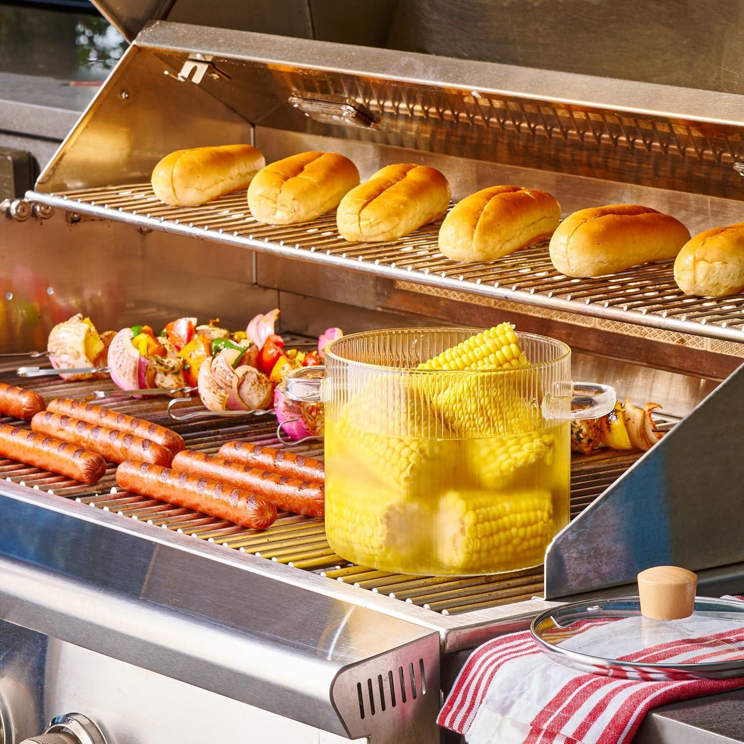 Olla de Vidrio Borosilicato Le'raze 2L con Tapa