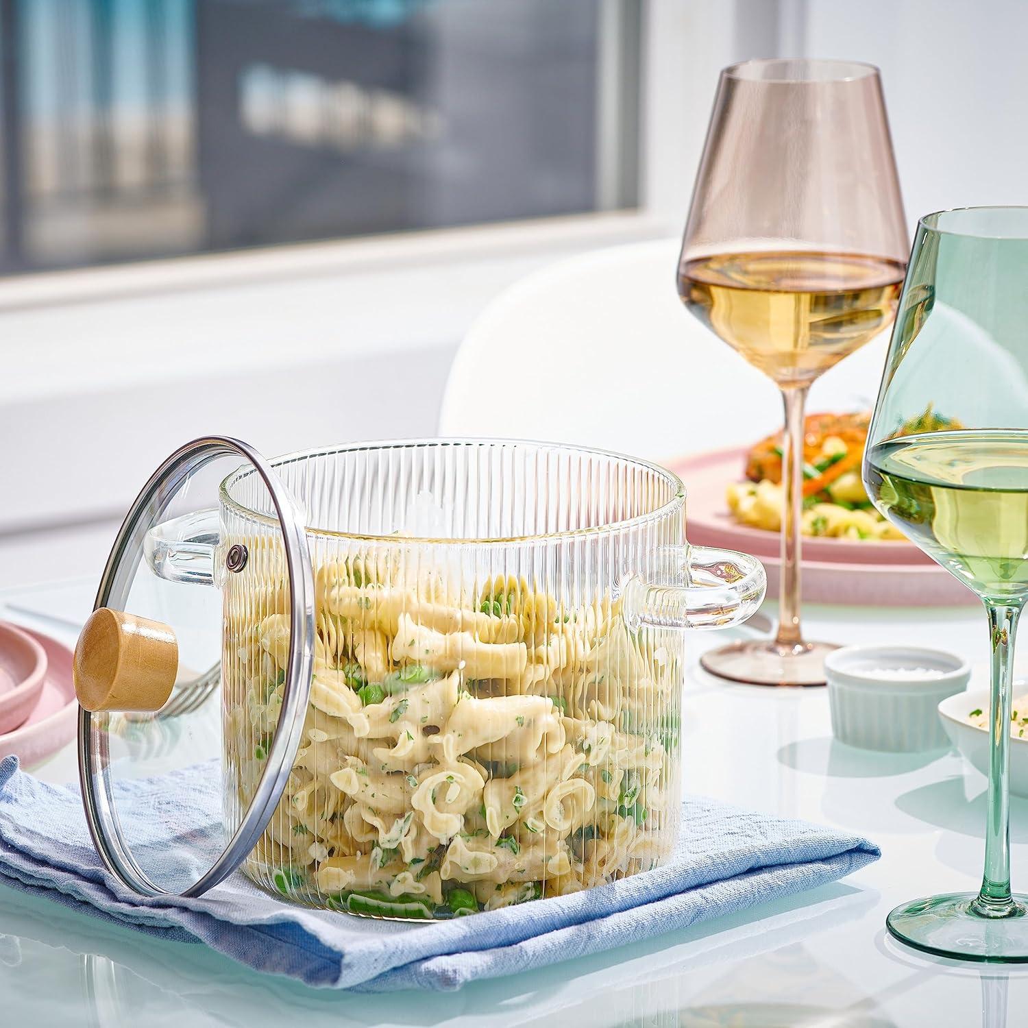 Olla de Vidrio Borosilicato Le'raze 2L con Tapa