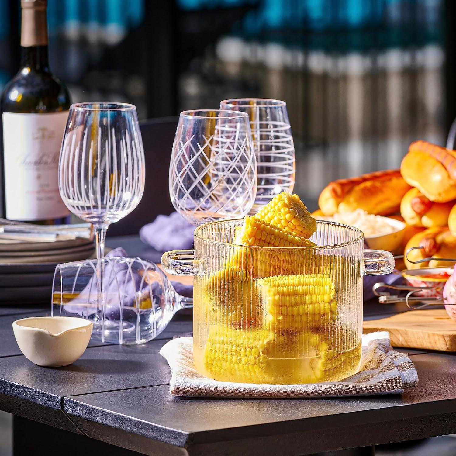 Olla de Vidrio Borosilicato Le'raze 2L con Tapa