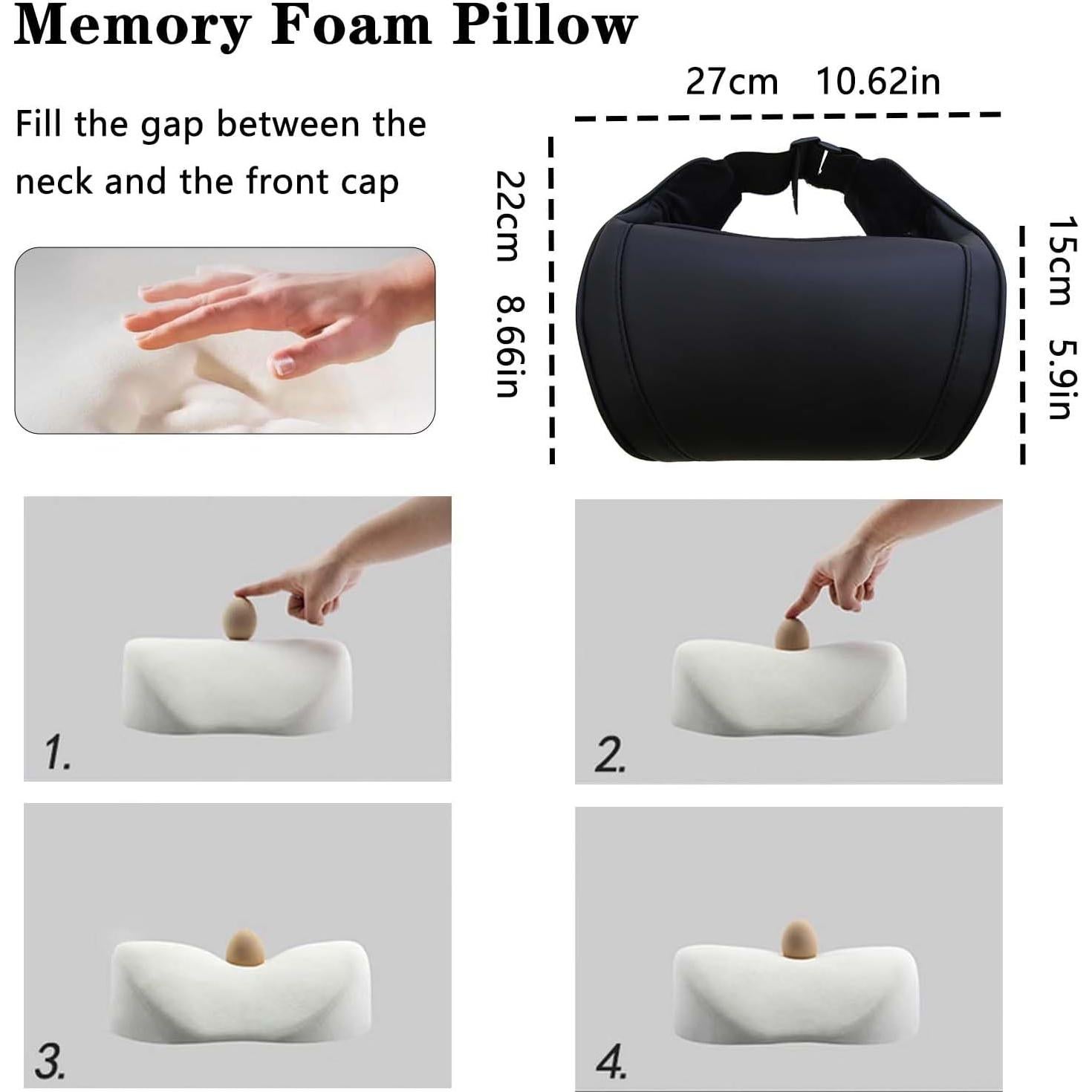 Car Neck Pillow with Memory Foam Comfortable Ergonomic Design Seat Neck Support Headrest Softness Car Pillow Cushion for Driving, Universal Fit, 1 Piece, Black