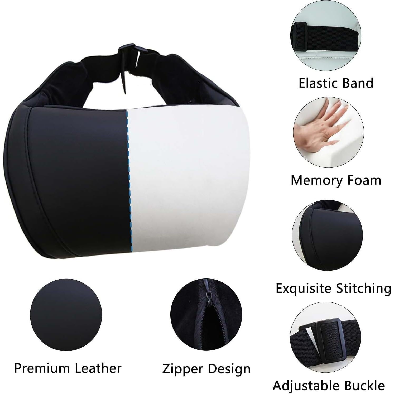 Car Neck Pillow with Memory Foam Comfortable Ergonomic Design Seat Neck Support Headrest Softness Car Pillow Cushion for Driving, Universal Fit, 1 Piece, Black