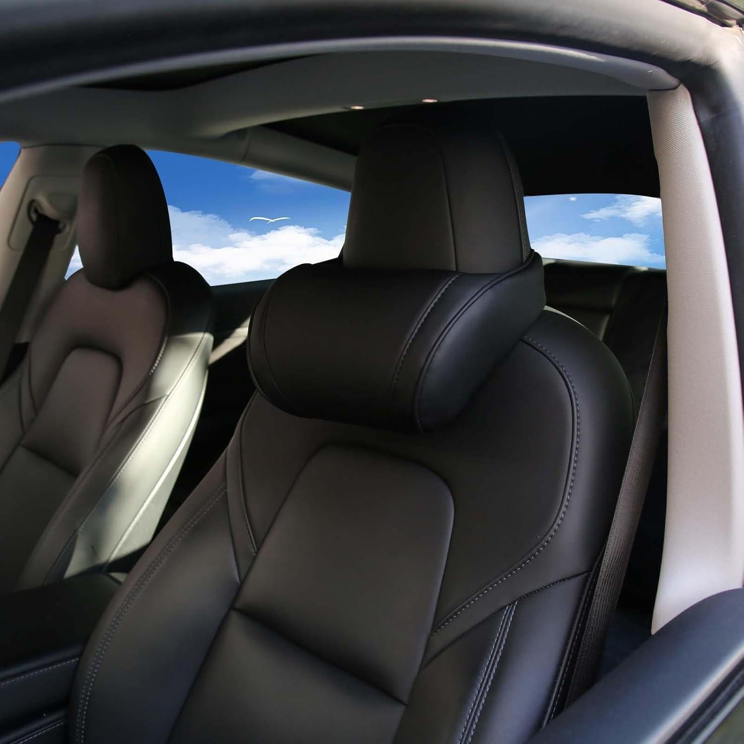 Car Neck Pillow with Memory Foam Comfortable Ergonomic Design Seat Neck Support Headrest Softness Car Pillow Cushion for Driving, Universal Fit, 1 Piece, Black