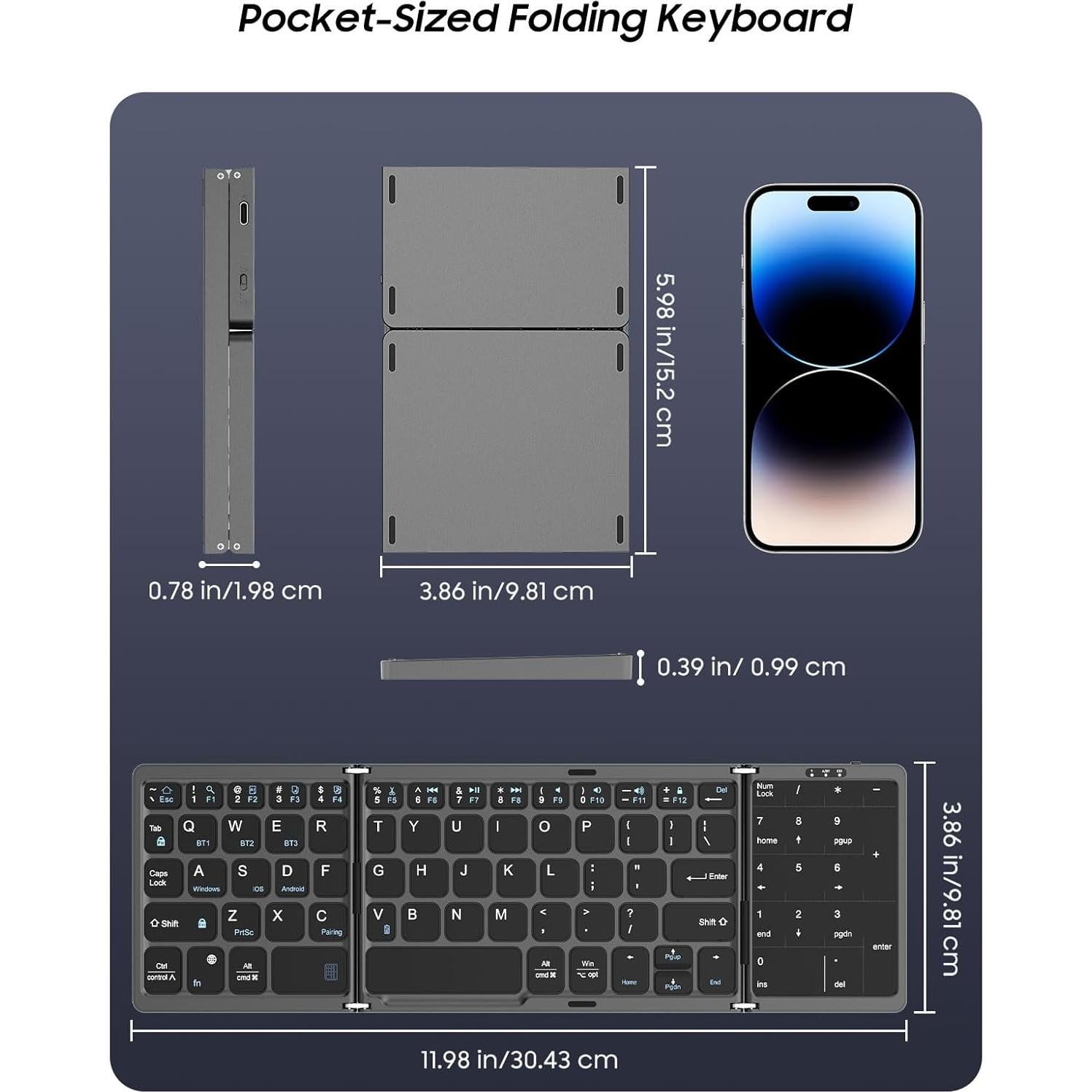 Teclado Bluetooth Plegable MoKo con Touchpad y Numérico