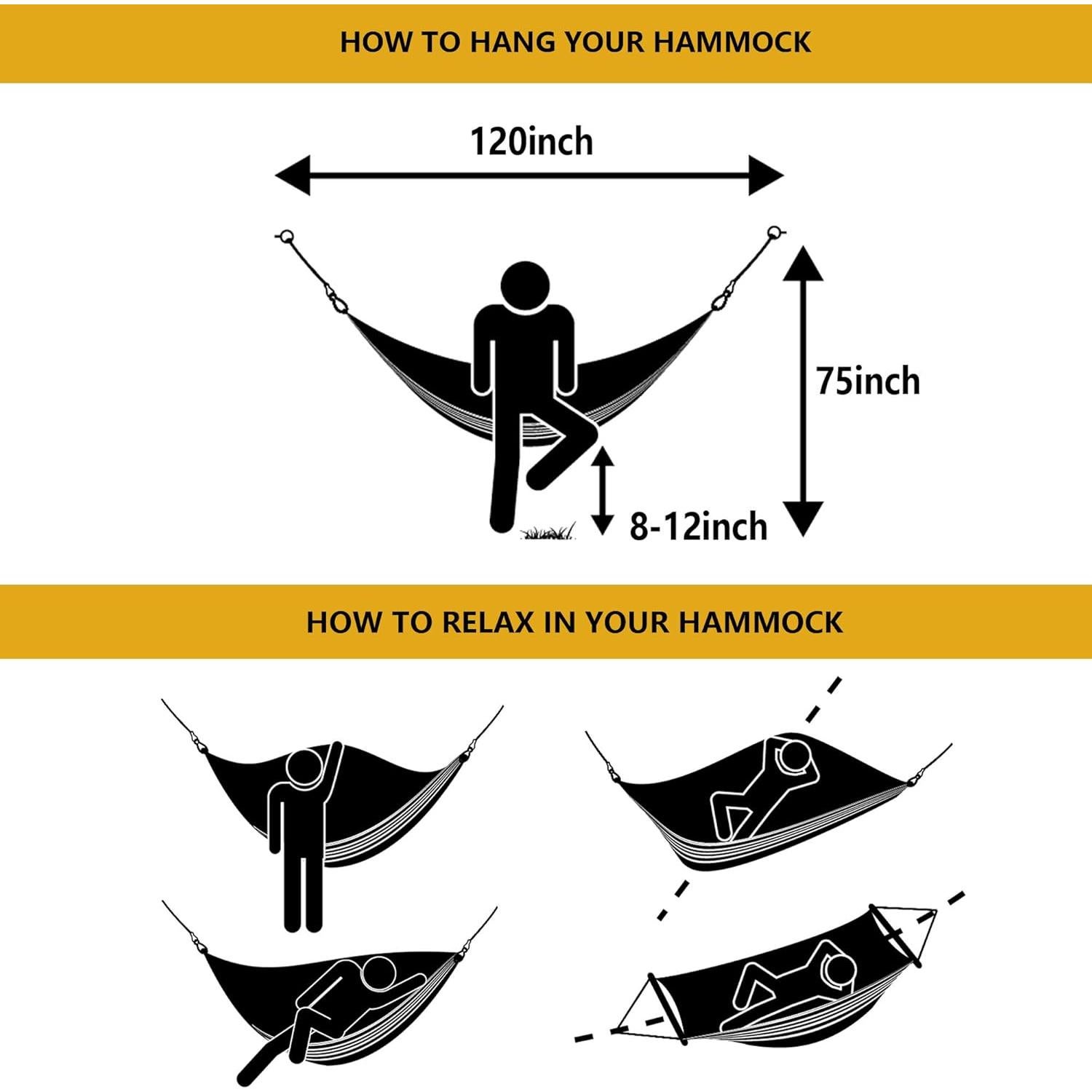 Hamaca Doble ROOITY Extra Grande Rayas Grises y Blancas