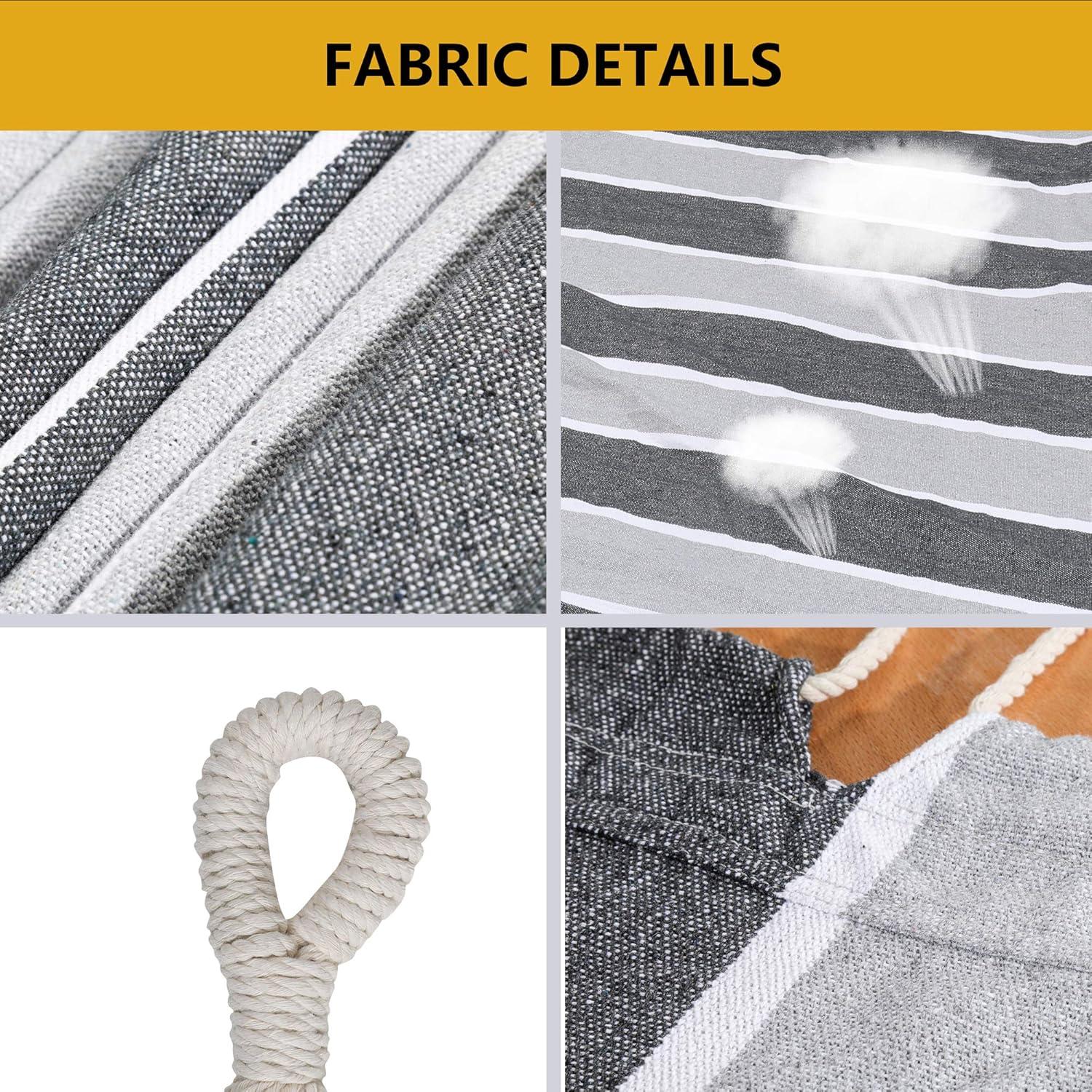 Hamaca Doble ROOITY Extra Grande Rayas Grises y Blancas