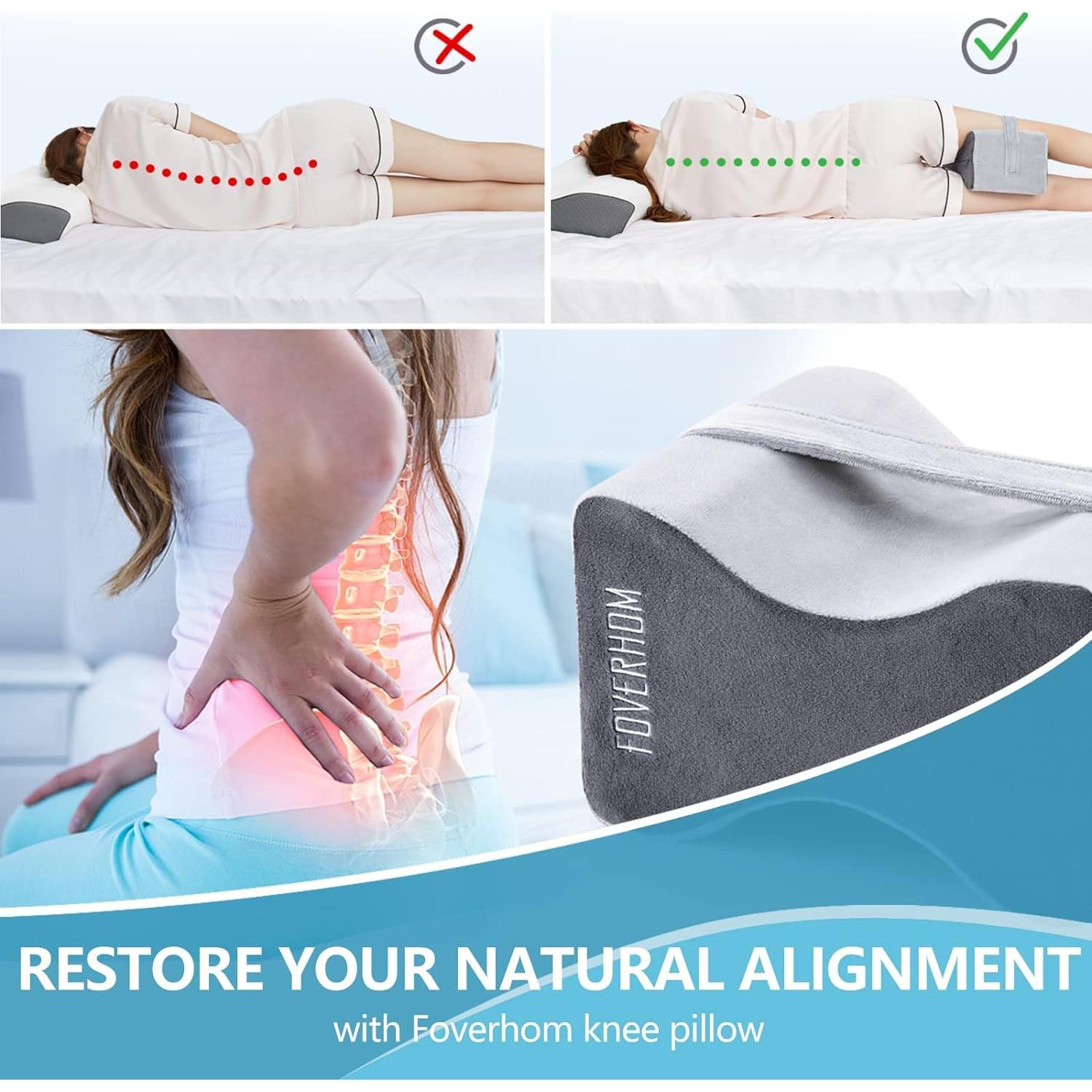 Almohada de Rodilla FOVERHOM Espuma Viscoelástica Ergonómica