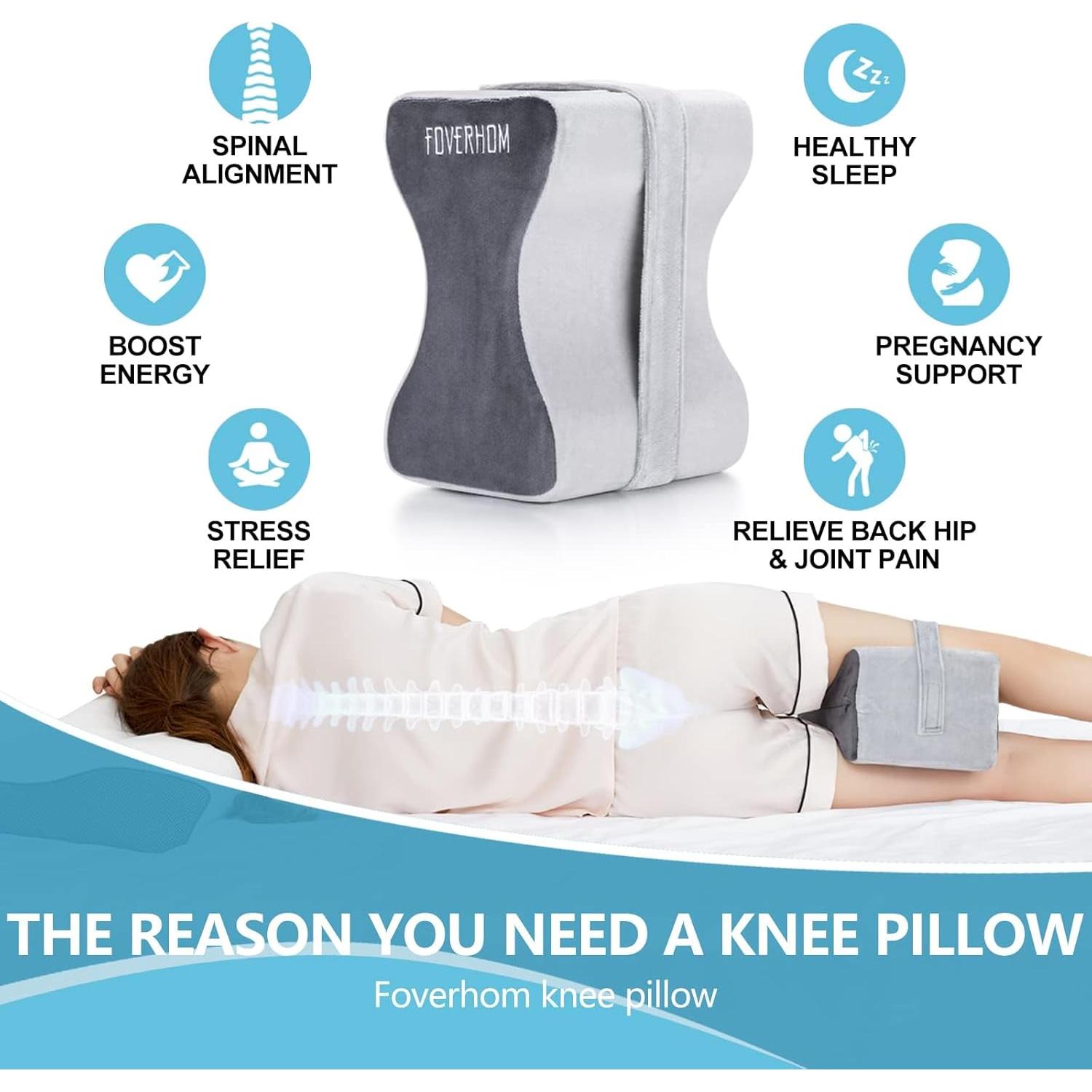 Almohada de Rodilla FOVERHOM Espuma Viscoelástica Ergonómica