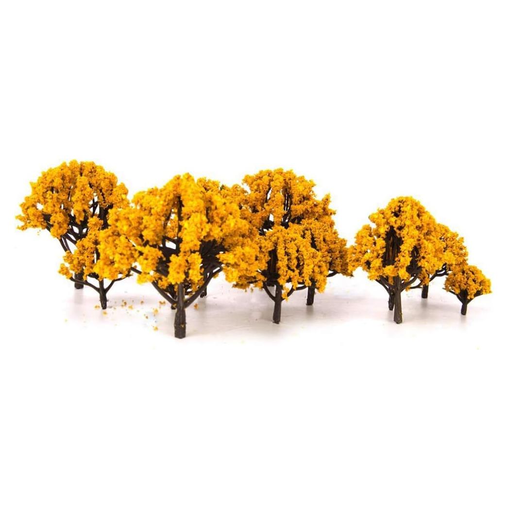 Kisangel 20 Pcs Árboles Modelo Miniatura 3-8 cm Naranja